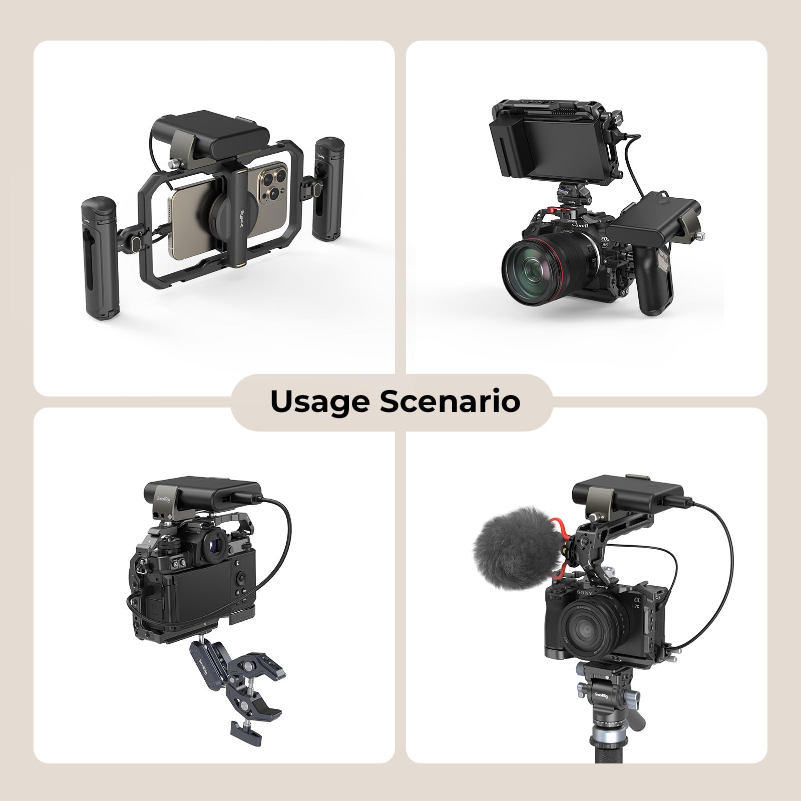 Smallrig Power Bank Holder, Power Bank Clamp Mount For Camera, Compatible With Width Range 2.1'' 3.3'' And Thickness Range 0.6''