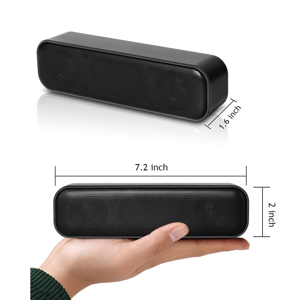 Usb Computer Speaker,Usb Powered Mini Soundbar Speaker,Laptop Stereo Speakers With Space Saving Design For Computer Laptop Deskt