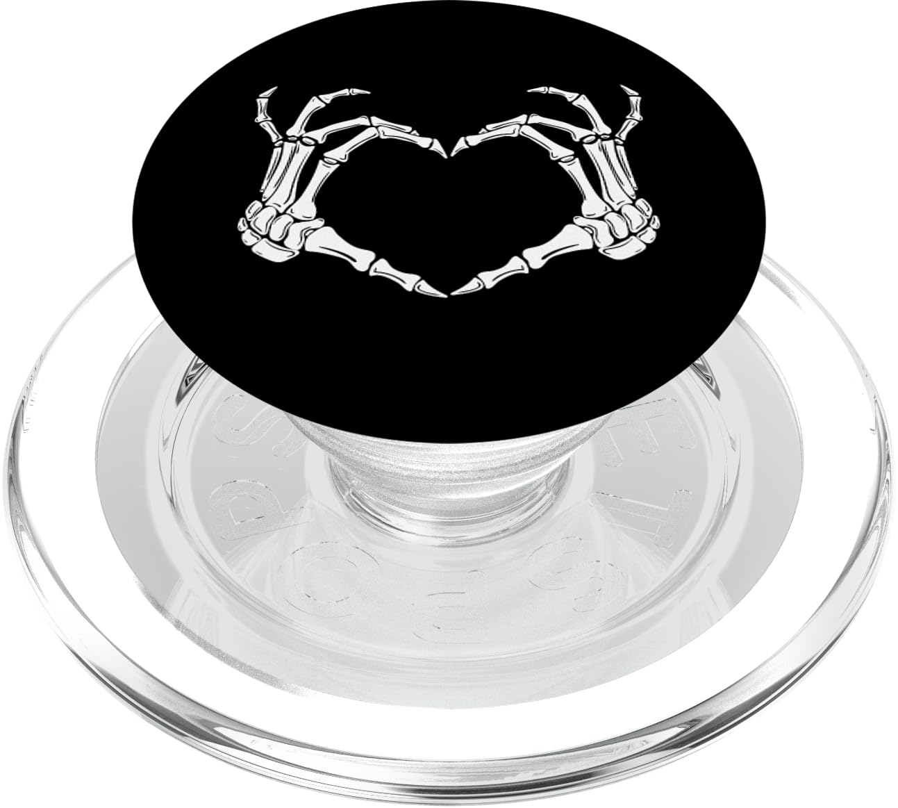Skeleton Heart Bones Love Halloween Creepy Scary Black White Popsockets Popgrip: Swappable Grip For Phones & Tablets Popsockets 
