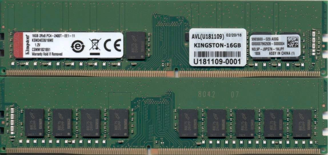 Kingston Ksm24Ed8/16Me Server Premier   Ddr4 16 Gb   Dimm 288 Pin   2400 Mhz / Pc4 19200   Cl17 1.2 V   Unbuffered   Ecc