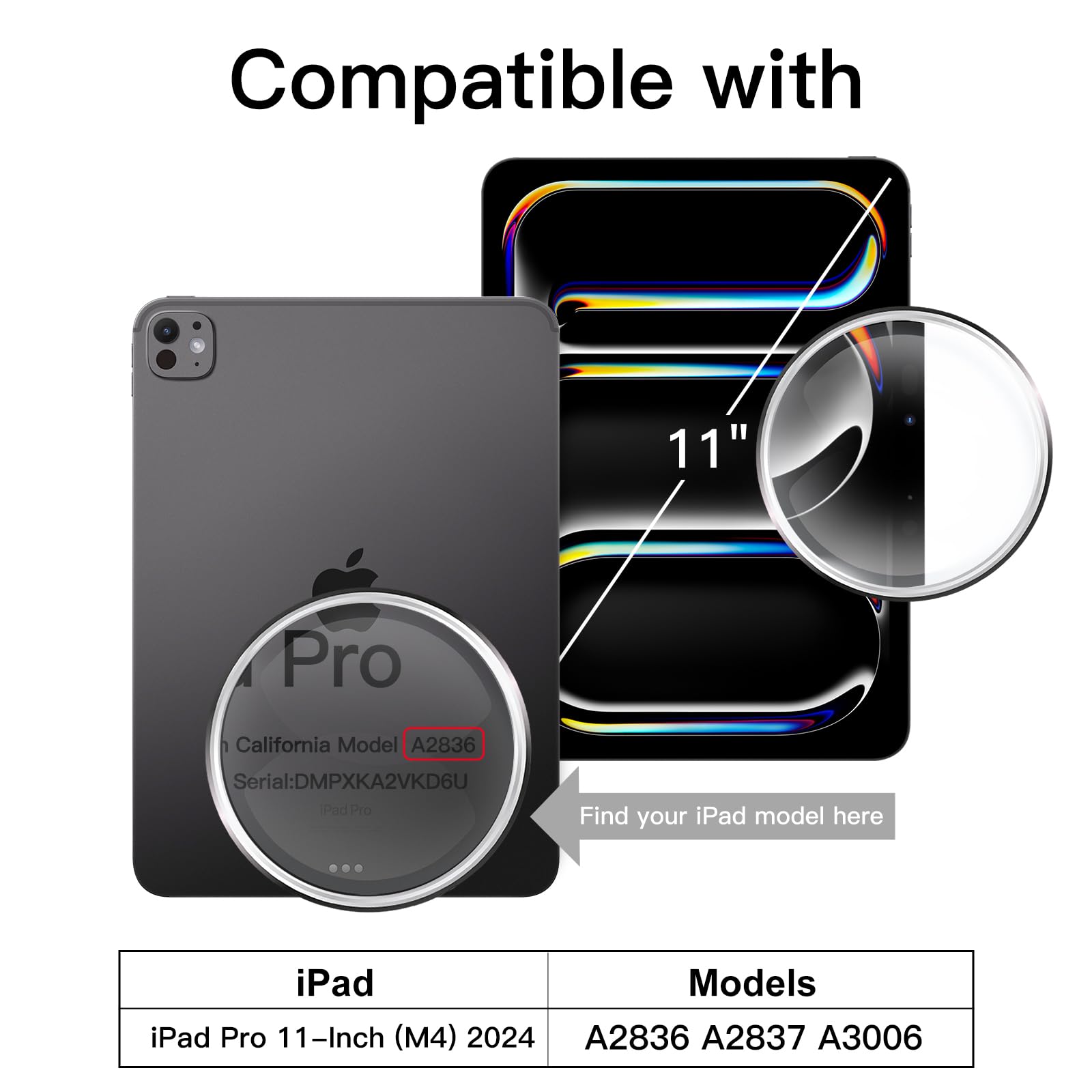 Jetech Case For Ipad Pro 11-Inch M4 (2024) With Pencil Holder, Clear Transparent Back Shell Slim Stand Shockproof Tablet Cover,