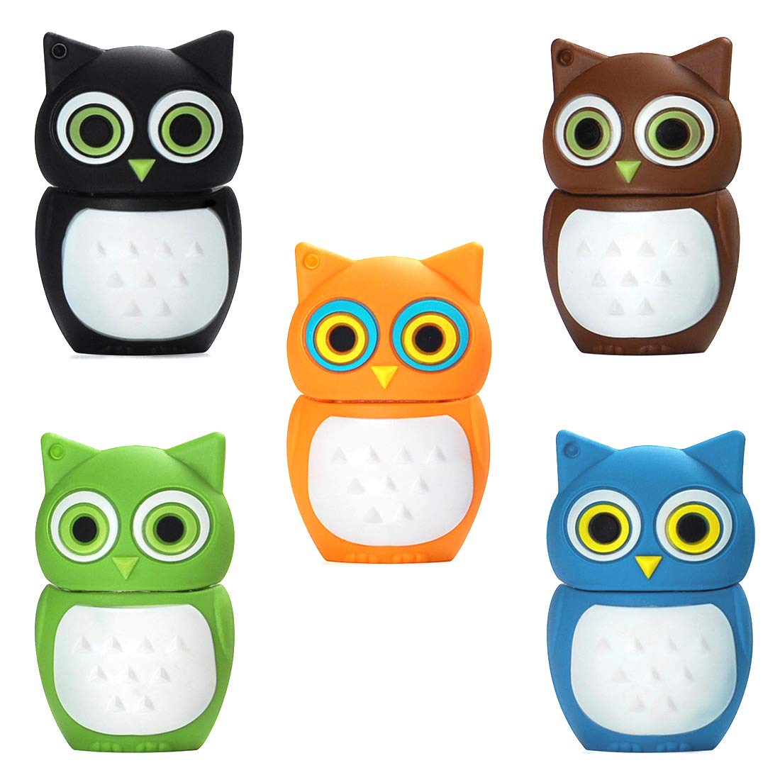 Borlterclamp Usb Flash Drive With Cute Colorful Owl Pattern 16Gb Pack Of 5 Pcs Usb Drive Thumb Drive Gift For Students And Child