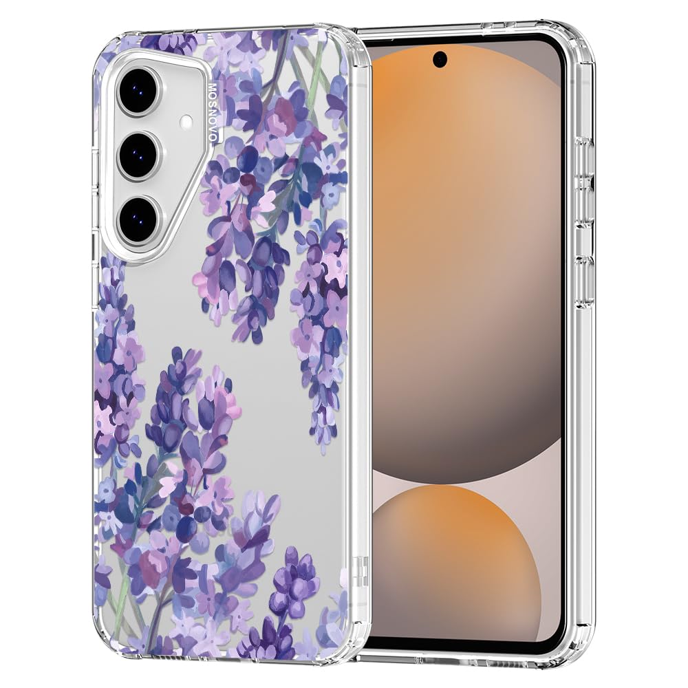 MOSNOVO Case for Samsung Galaxy S24 FE, [Buffertech 6.6ft Military-Grade Drop Protection] [Anti Peel Off Tech] Clear TPU Bumper 