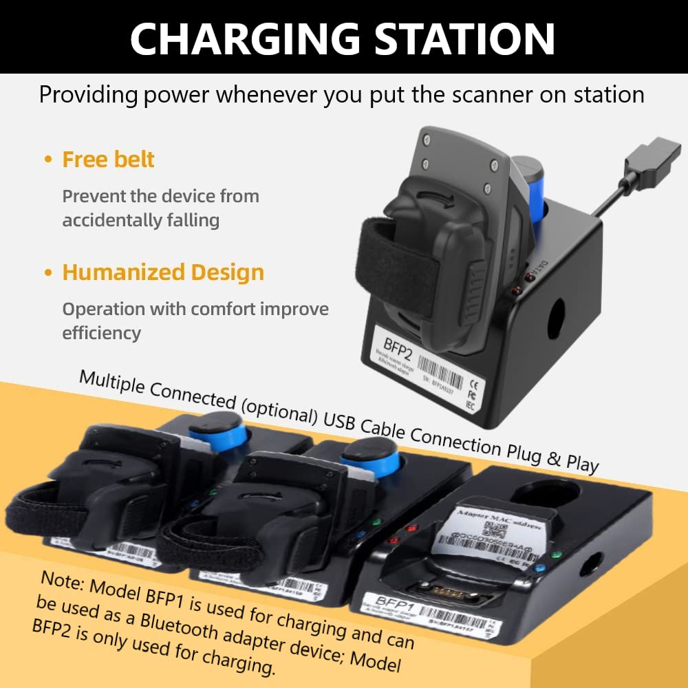 Posunitech Bluetooth Charging Cradle Charging Base Charging Dock For 1D/2D Imager Mini Pocket Barcode Scanner Warehouse Pickup B