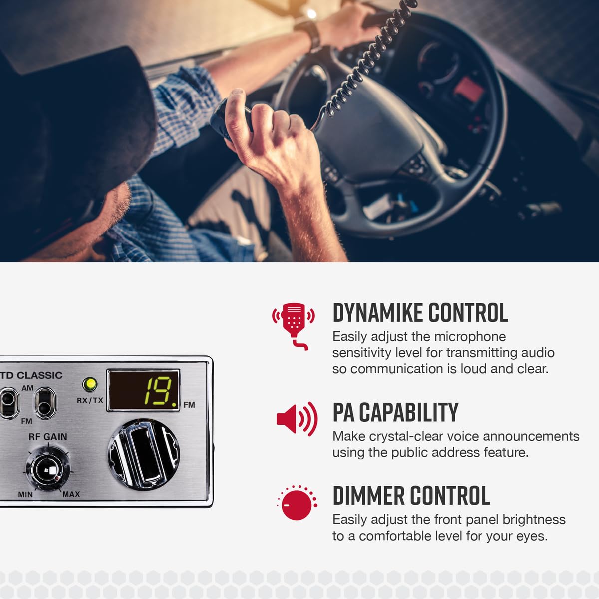 Cobra 25 Ltd Am/Fm Professional Cb Radio � Compact, Easy To Operate, With Dual Mode Access, 4 Watt Output, Full 40 Channels, Adjustable Dynamike Control And Pa Capability, Black