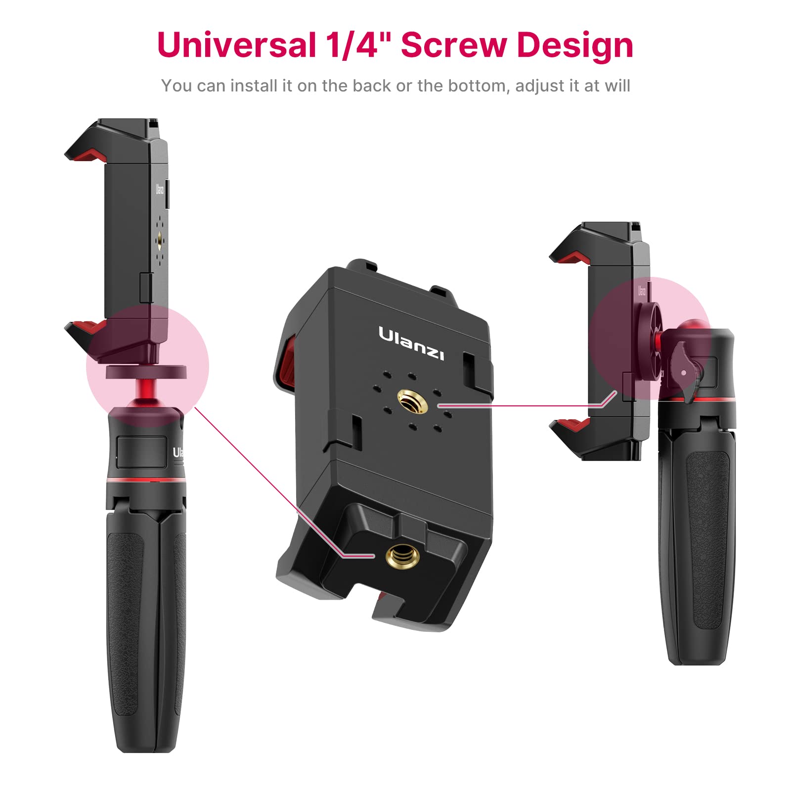 Ulanzi St-29 Phone Tripod Mount, Universal 2-In-1 Tablet Smartphone Holder Adapter With Cold Shoe Mount, 2.6 -8.8  Extend Clip C