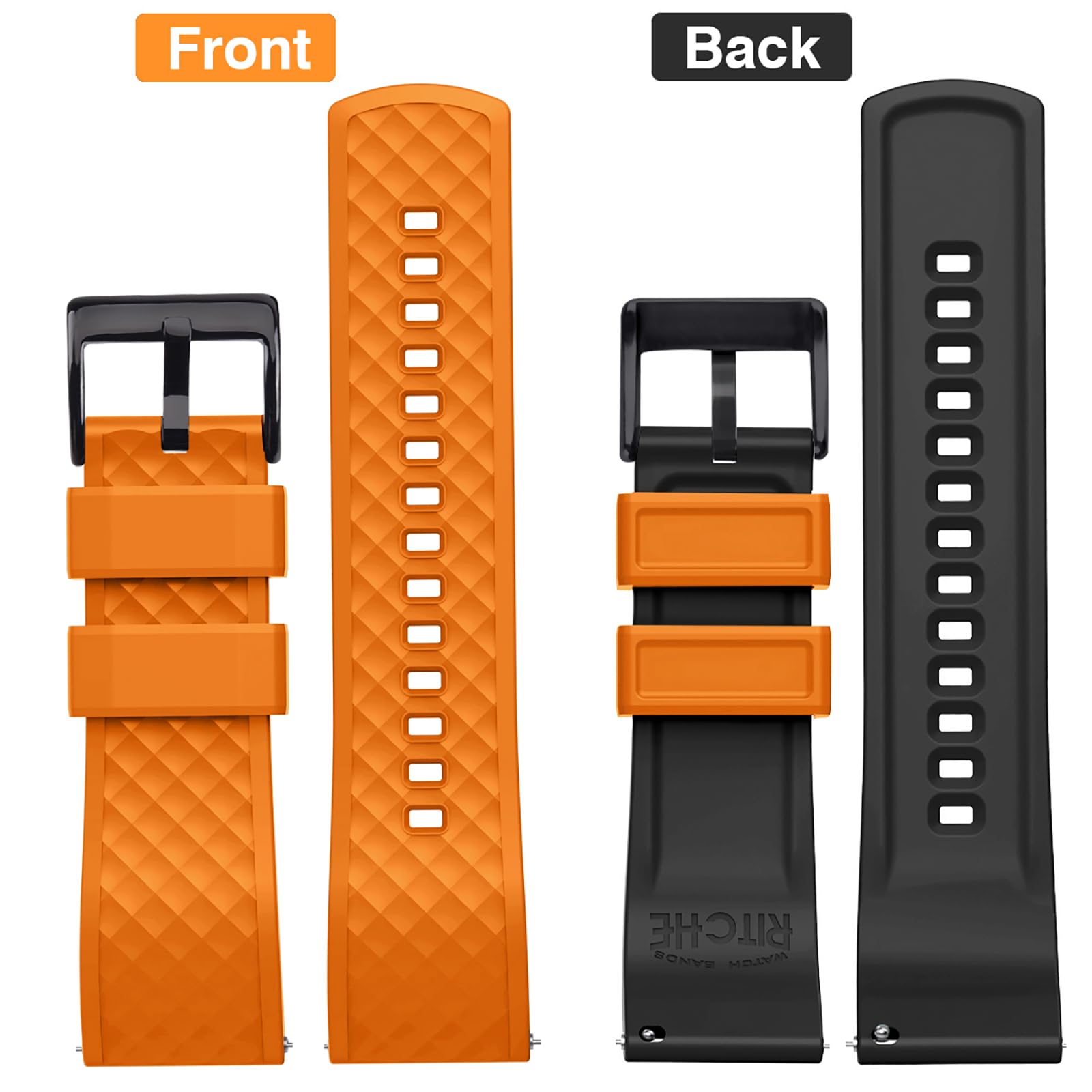 Ritche Christmas Gift 18Mm Silicone Watch Band Compatible With Fossil Q Gen 4 Venture Hr Quick Release Rubber Watch Bands For Me