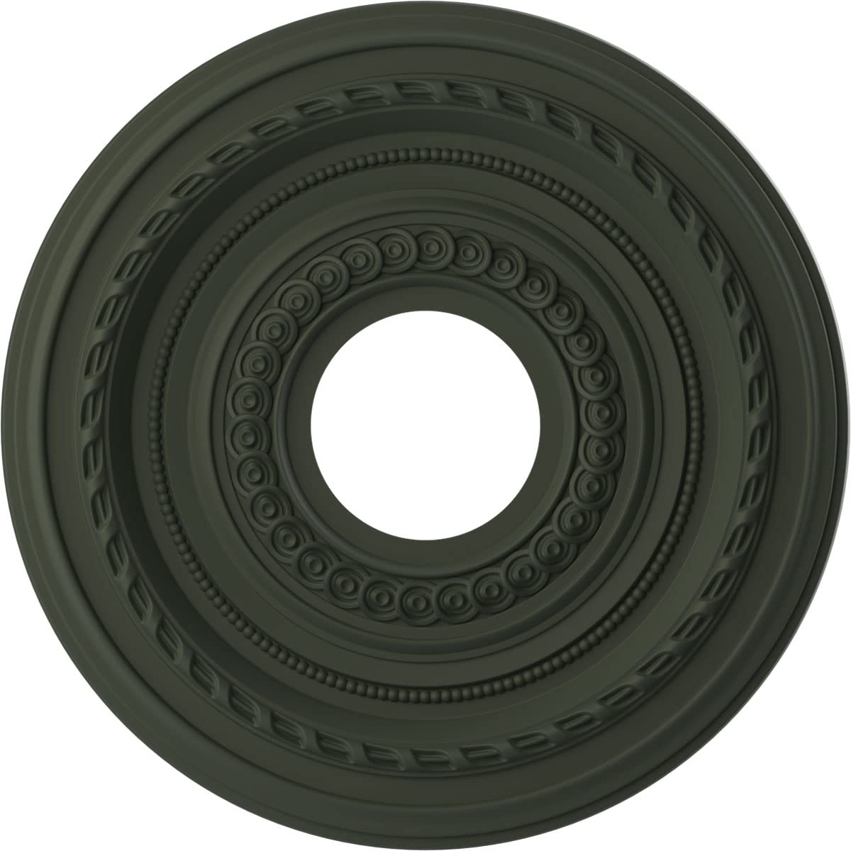 Ekena Millwork 13OD x 3 1/2ID x 3/4P Cole Thermoformed PVC Ceiling Medallion (Fits Canopies up to 4 1/4), UltraCover Satin Hunt 