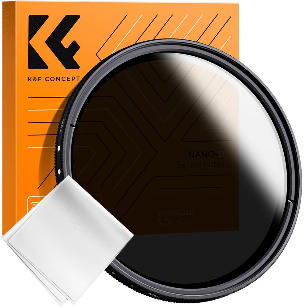 K&F Concept 40.5Mm Neutral Density Filter, 40.5Mm Slim Variable Fader Nd Filter Adjustable Nd2 To Nd400 Filter + Cleaning Cloth