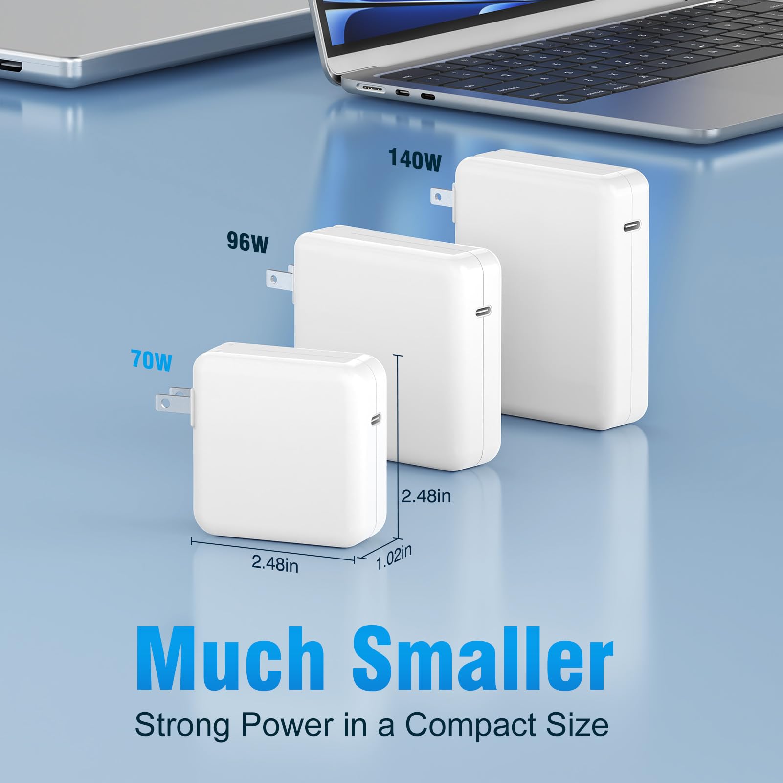 Charger For Macbook Air 13 15 Inch M2 M3 2024 2023 2022 2021 Macbook Pro 14 Inch M1 M2 M3, 70W Usb C Power Adapter, 6.6Ft Usb C