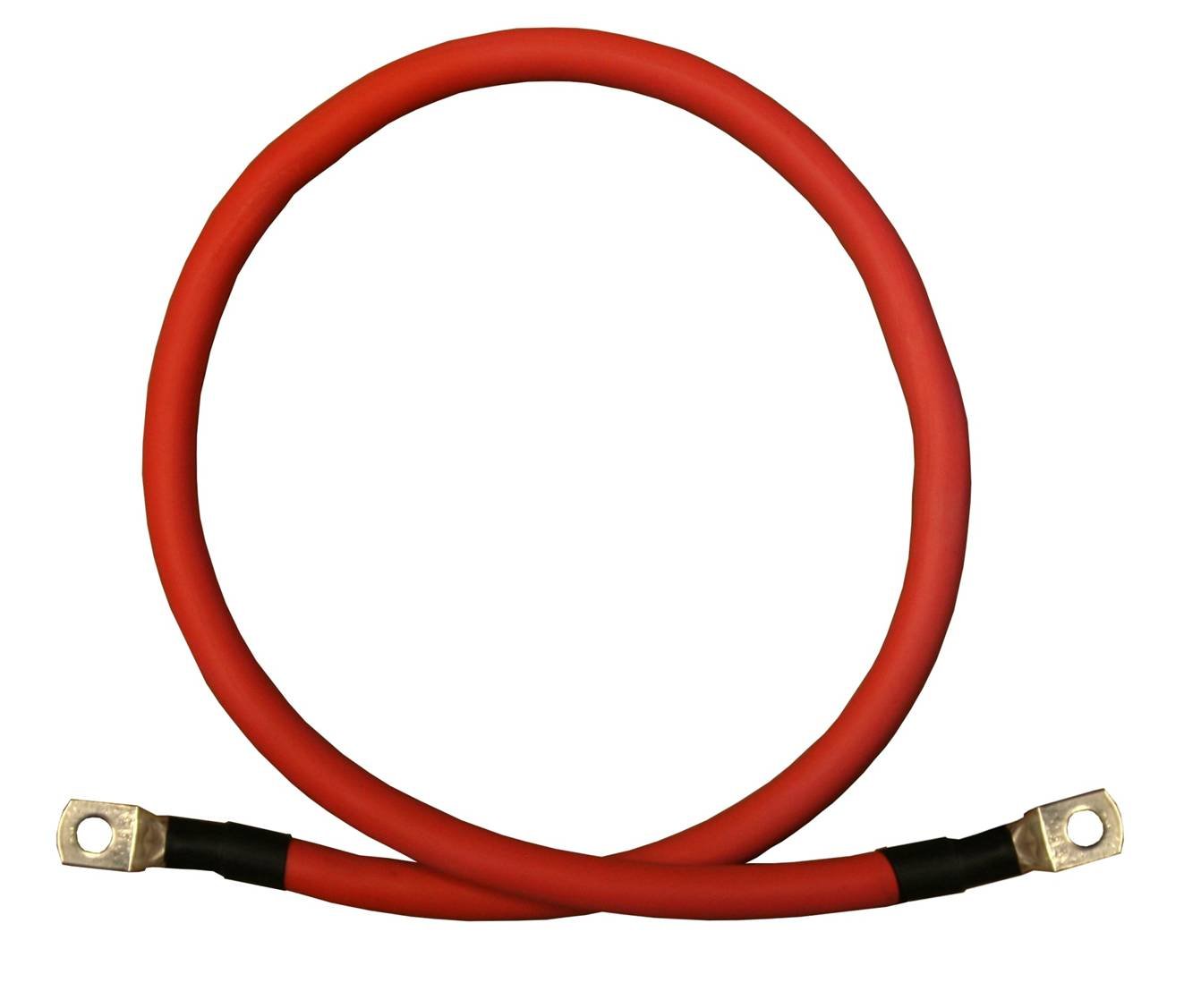 2 Awg Gauge Red + Black Pure Copper Battery Inverter Cables Solar, Rv, Car, Boat 3Ft 3/8 In Lugs