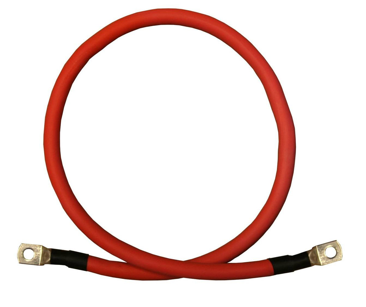 8 Awg 8 Gauge Single Red 2 Feet W/ 5/16'' + 3/8'' Lugs Pure Copper Powerflex Battery Inverter Cables For Solar, Rv, Auto, Marine