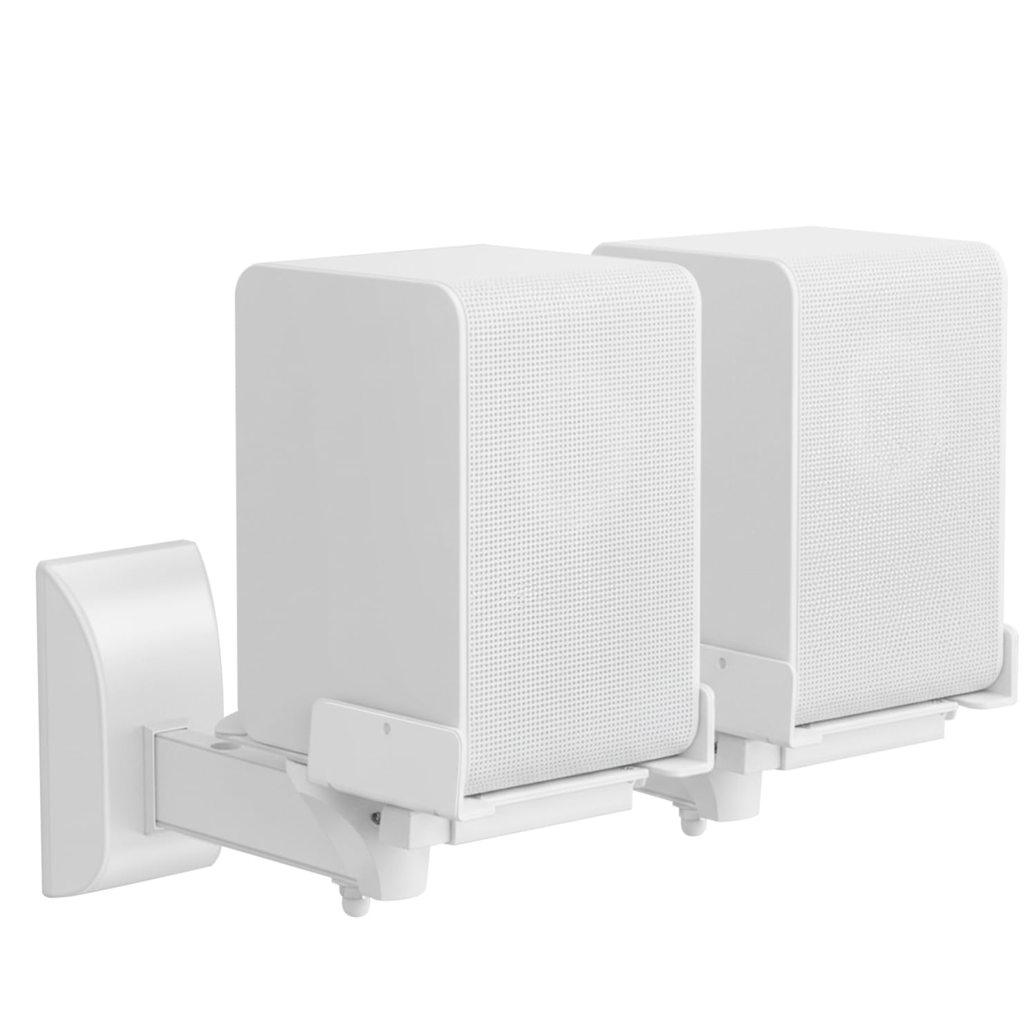 TNP Bookshelf Speaker Wall Mounts, Dual Side Clamps, 55 lb, 2 Pack, White