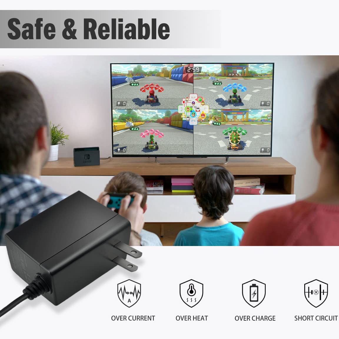 Charger For Nintendo Switch/Lite/Oled/Steam Deck,Support Tv Mode,Hac 002 Usb C Fast Charger Replacement For Steam Deck/Switch/Switch Lite/Switch Oled/Switch Dock Station 15V 2.6A Power Supply Adapter