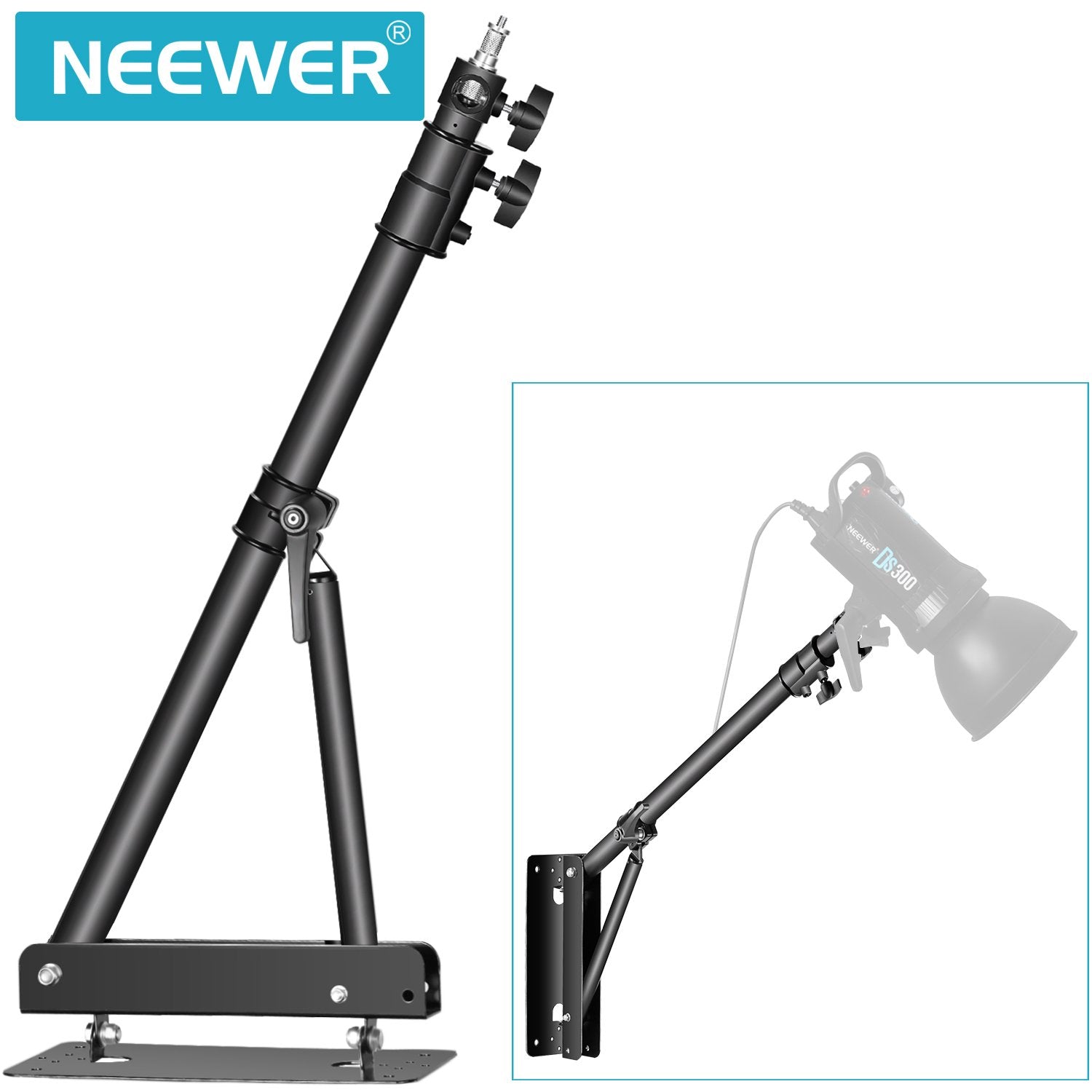 Neewer Triangle Wall Mount Arm For Photography Studio Strobe Monolight Softboxes Umbrellas Reflectors Flexible Rotation 180 Degr