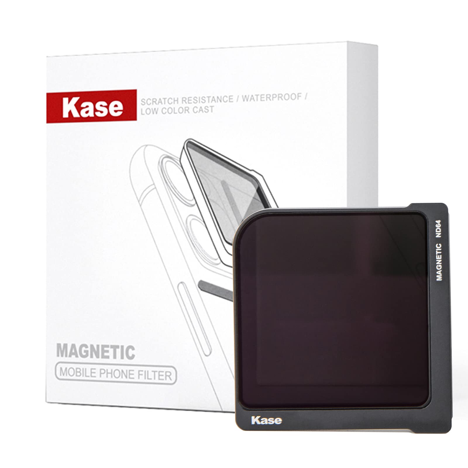 Kase Phone Magnetic Square Nd64 Filter,Smartphone Neutral Density Nd Filter For Iphone 16 15 14 13 12 Pro Max 11 8 7 Xr X Xs,Samsung Xiaomi