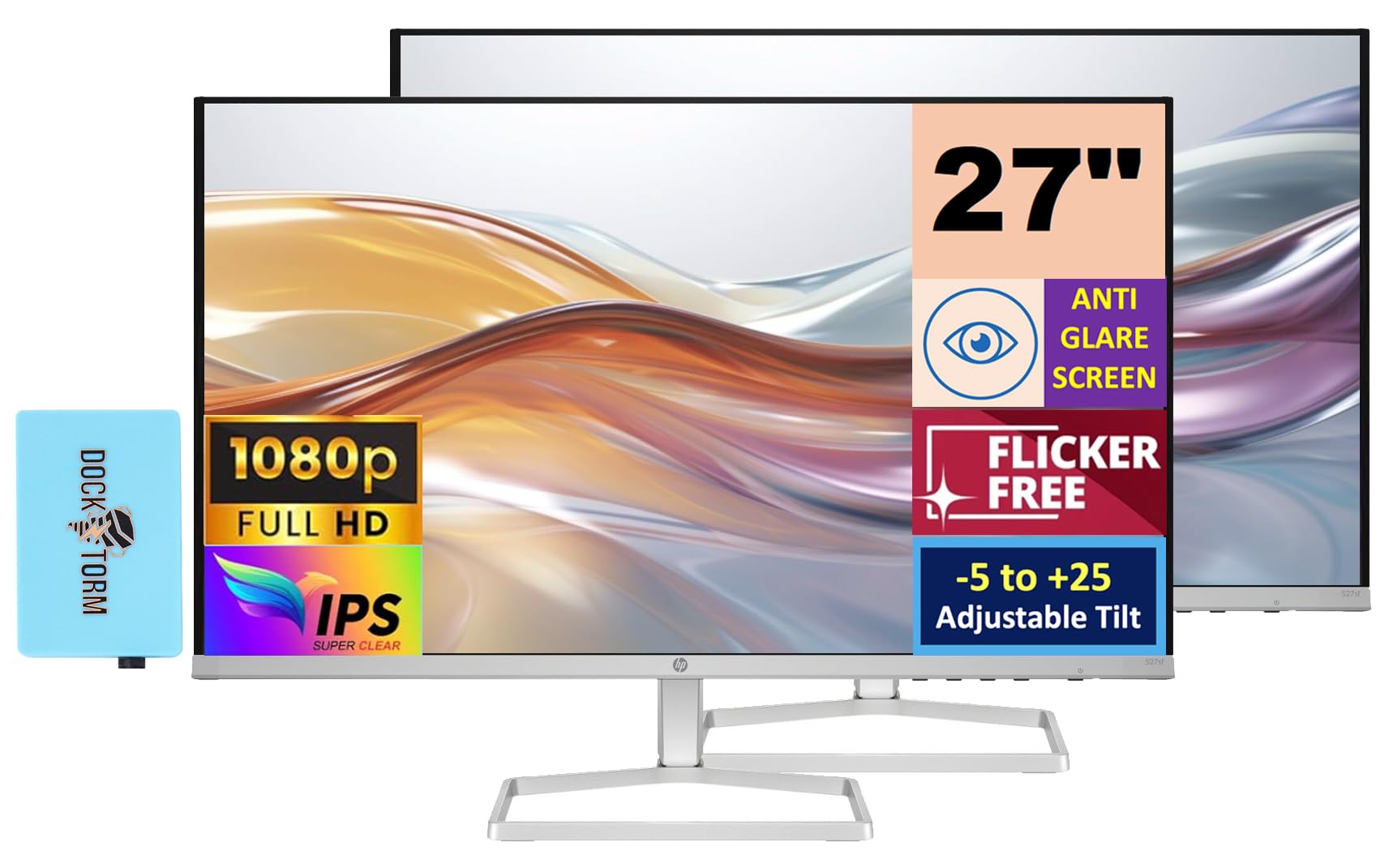 Hp Series 5 527Sf Monitor (Replaces M27F) 27'' Ips Fhd 300 Nits Display, -5 To +25 Degrees Adjustable Tilt, Flicker Free, Anti-G