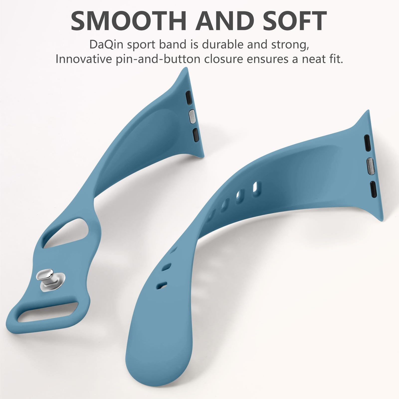 Daqin Sport Band Compatible With Apple Watch Band 41Mm 38Mm 40Mm 42Mm For Women Men, Soft Silicone Waterproof Replacement Strap