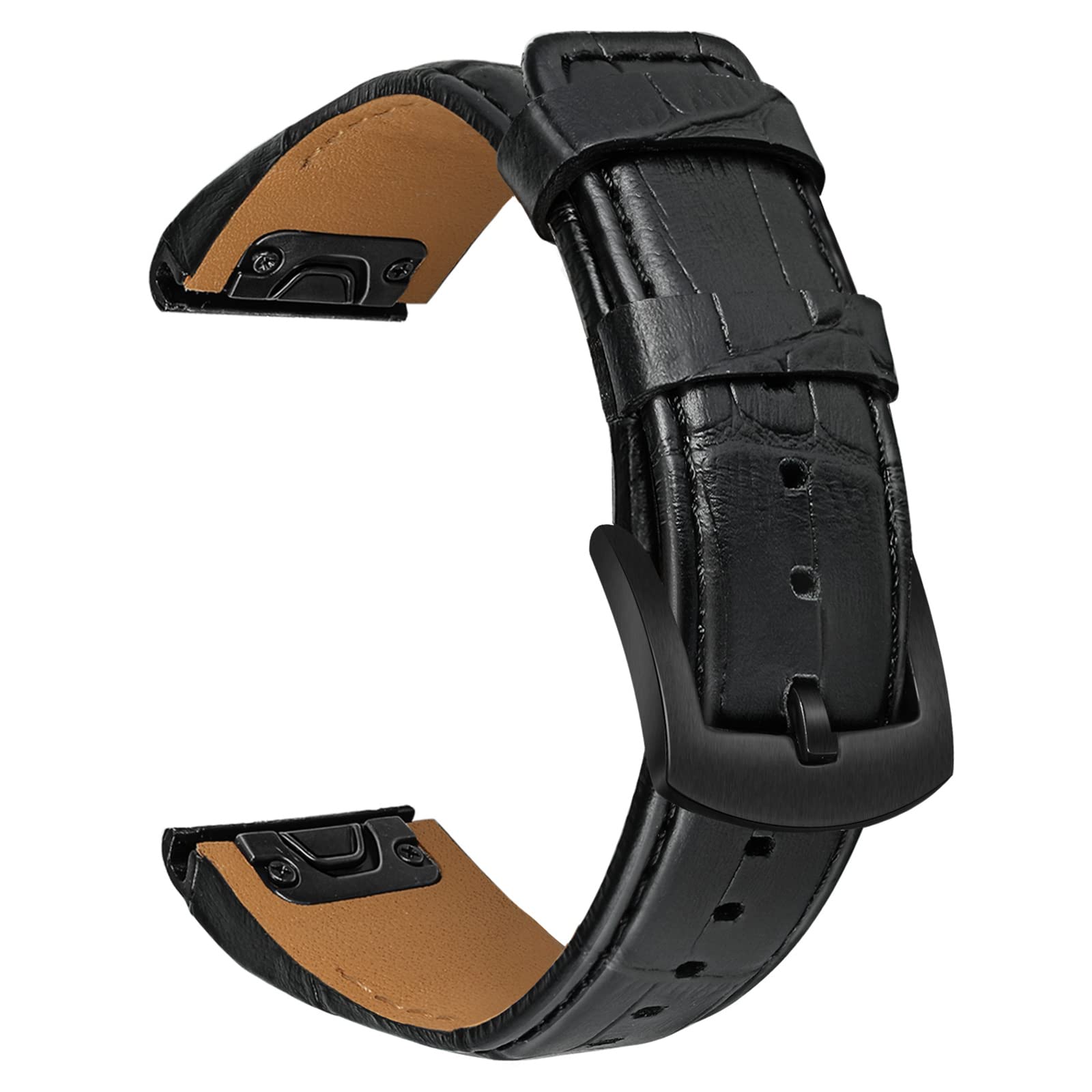 Trumirr Watch Band For Fenix 8 47Mm / E / 7/6 Pro / 5 Plus, 22Mm Quick Fit Watchband Leather Strap For Garmin Epix Pro 47Mm / In