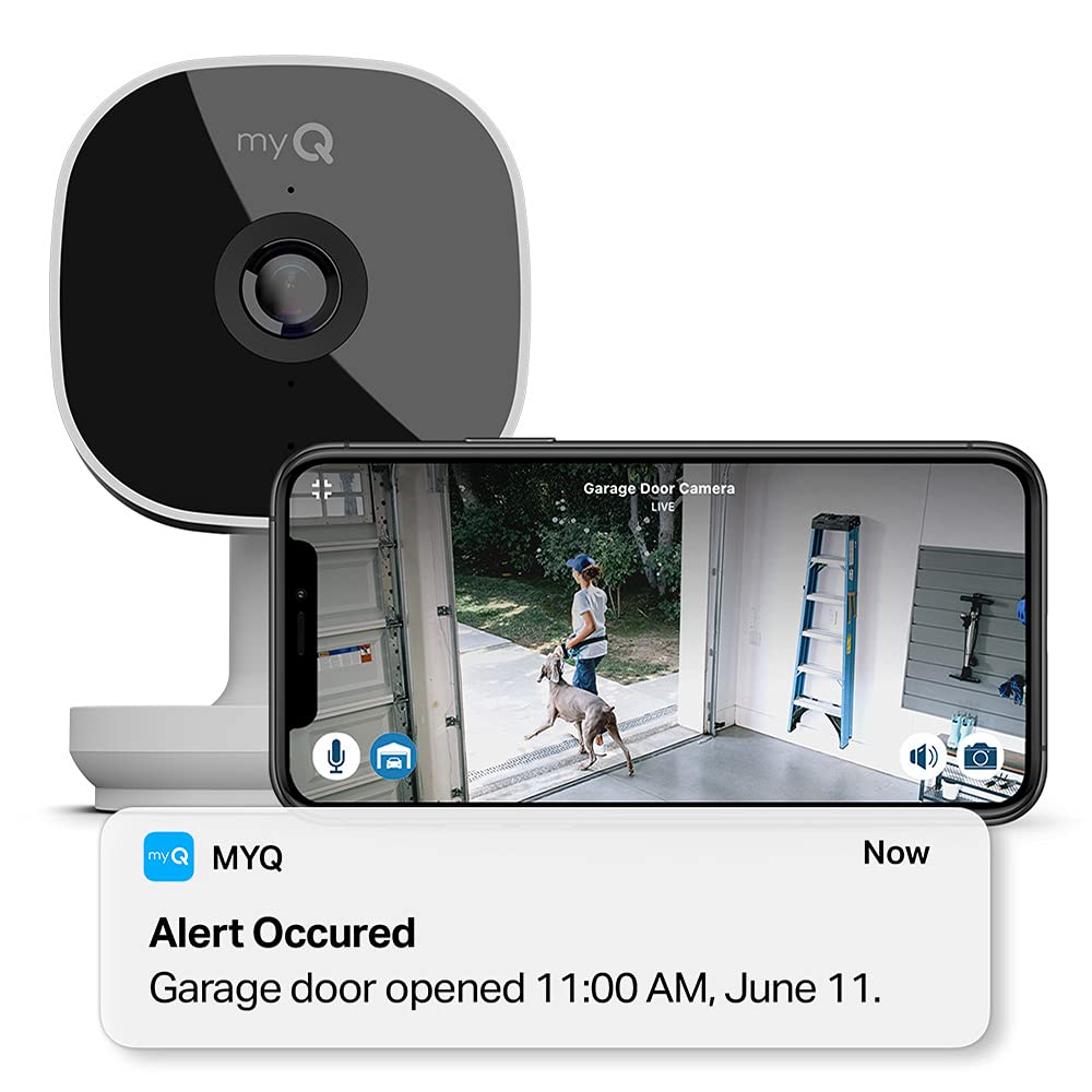 Myq Smart Garage Security Camera � 1080P Hd Video, Night Vision, Motion Detection, Magnetic, Wi Fi, Two Way Audio, Smartphone Control