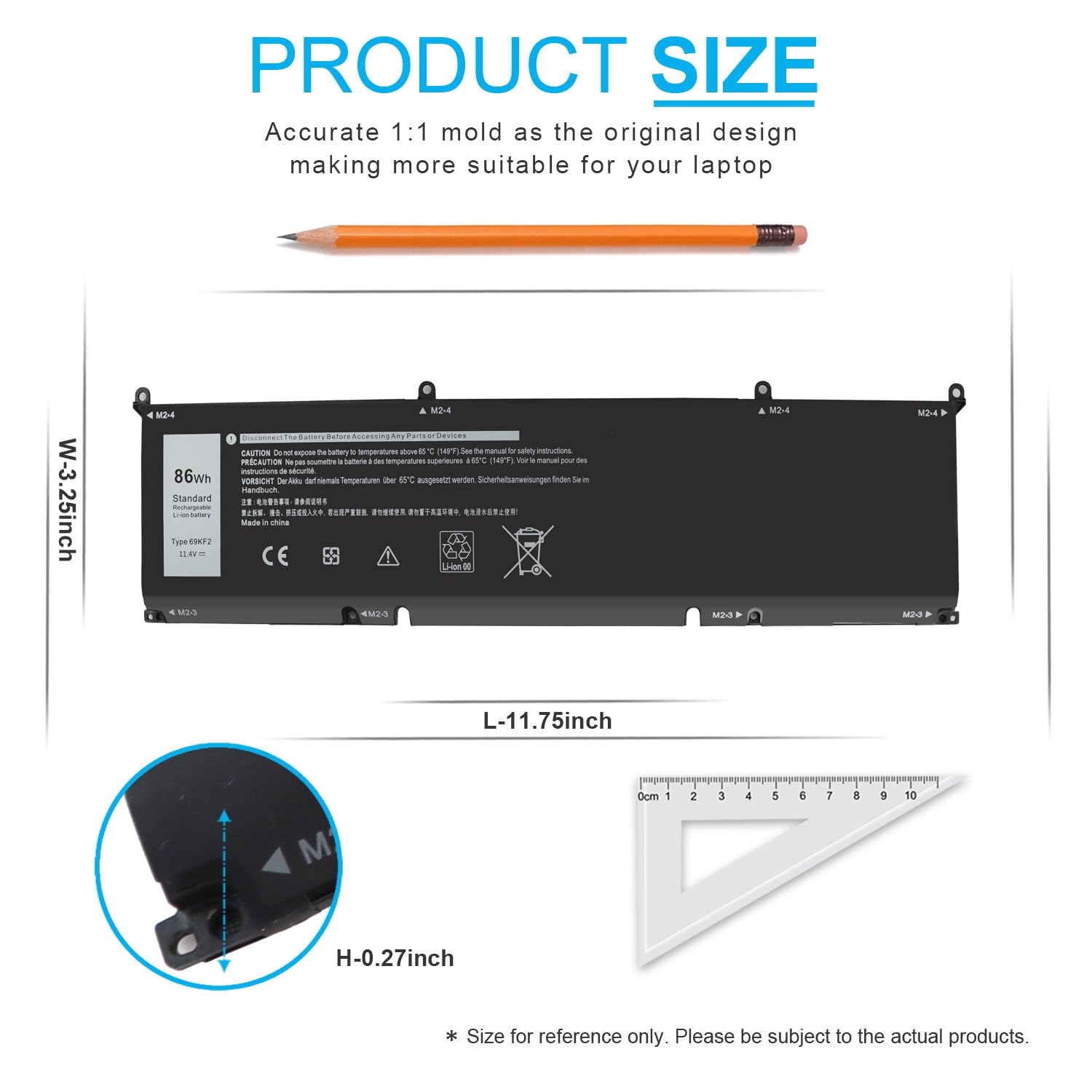 86Wh 69Kf2 11.4V Battery For Dell Alienware M15 M17 R3 R4 Xps 15 9500 9510 9520 G7 15 7500 G5 15 5510 5511 5515 5520 5521 Precis