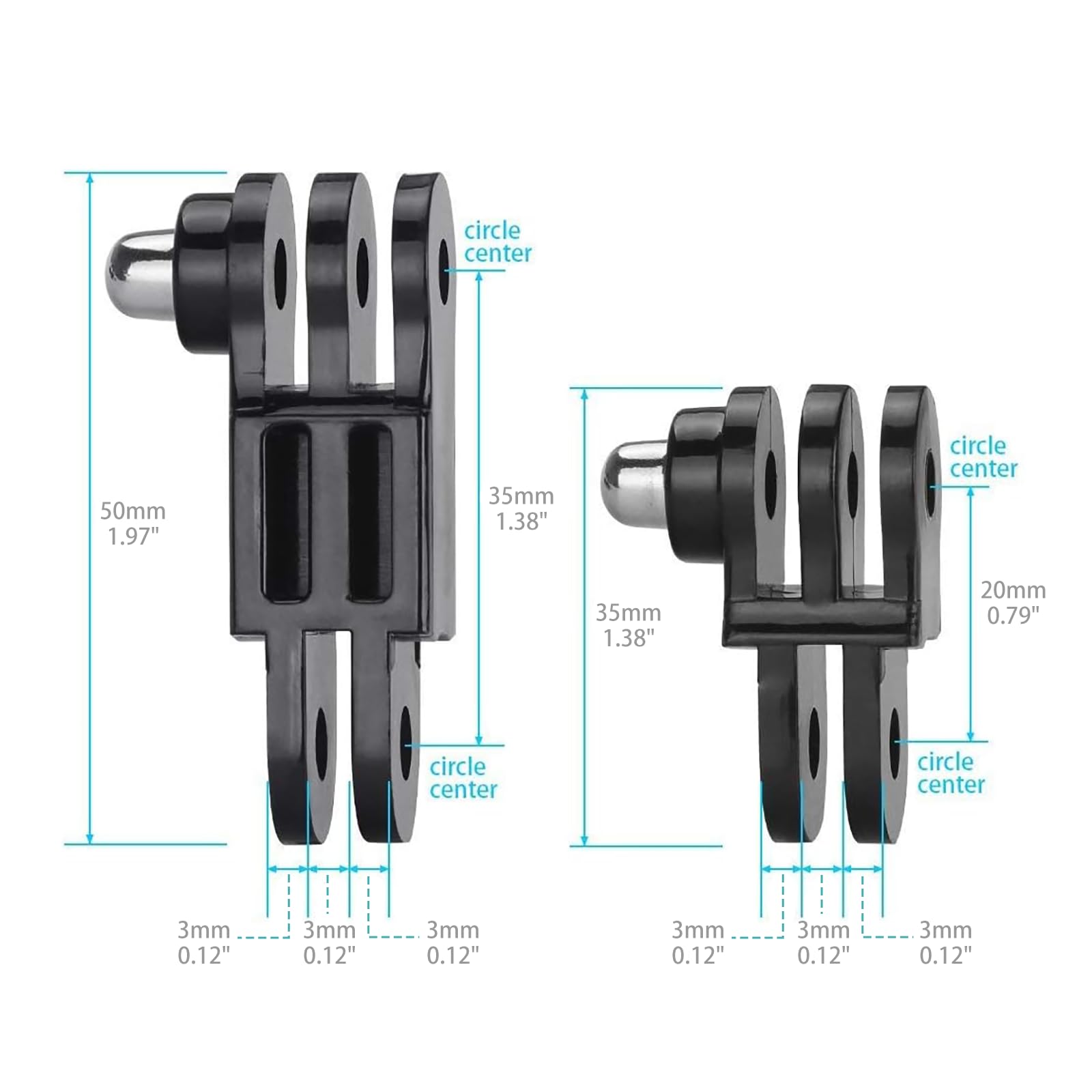 Hsu Adjust Arm Straight Joints Mount, Long And Short Same Direction Straight Joints Mount For Gopro Hero 13 12 11 10 9 8 7 6 5 4