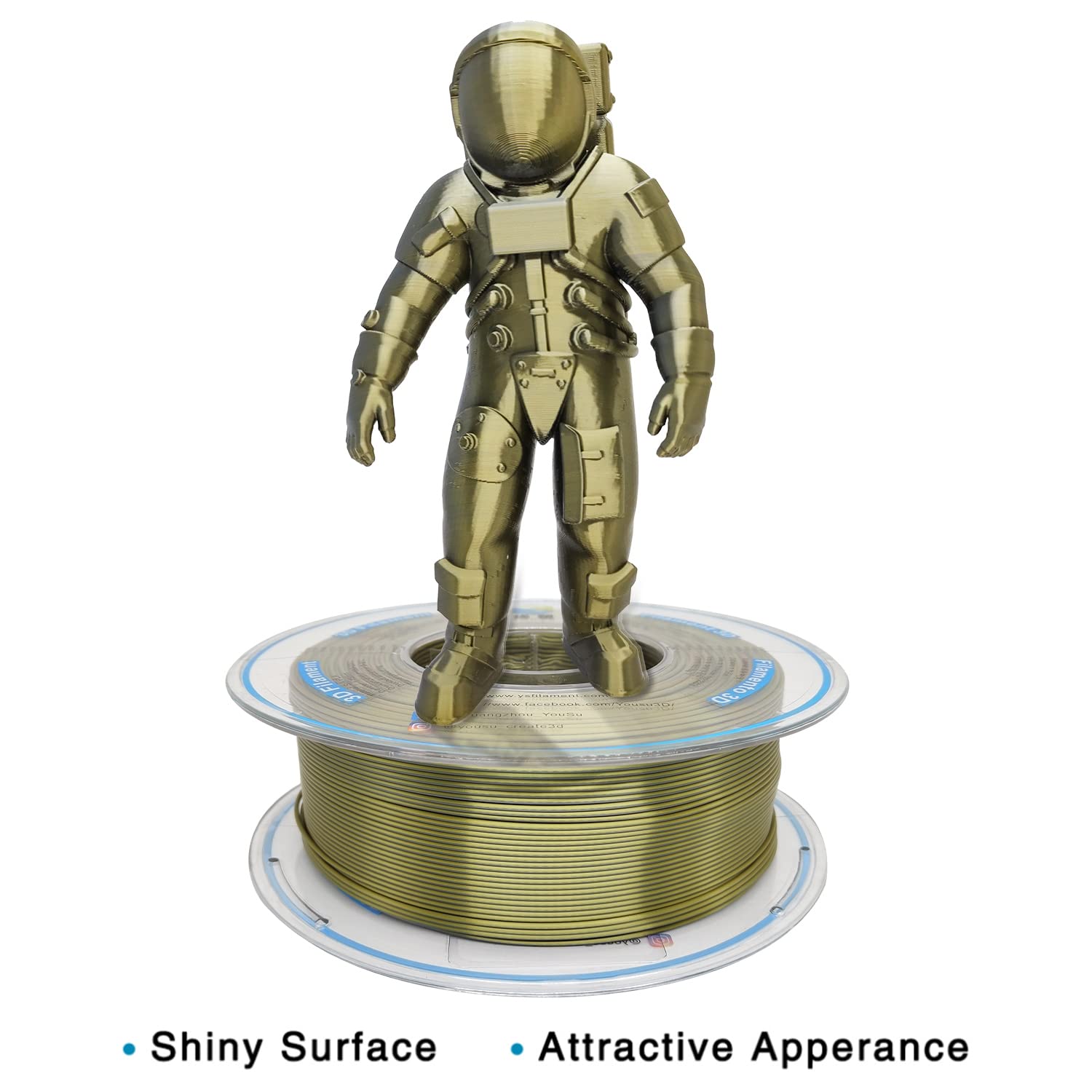 Yousu Silk Dual Color Pla Filament, Coextrusion Filament, Multicolor 3D Printer Filament 1Kg, Dichromatic Filament 1.75Mm (