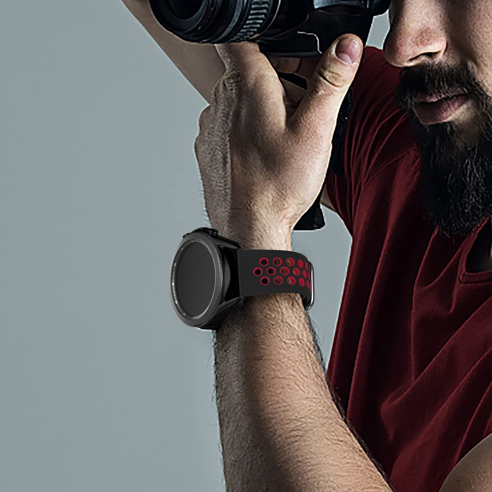 Easuny Band Compatible For Samsung Galaxy Watch Bands 3 45Mm/ 46Mm /Gear S3 Frontier, 22Mm Quick Release Silicone Sport Breathab