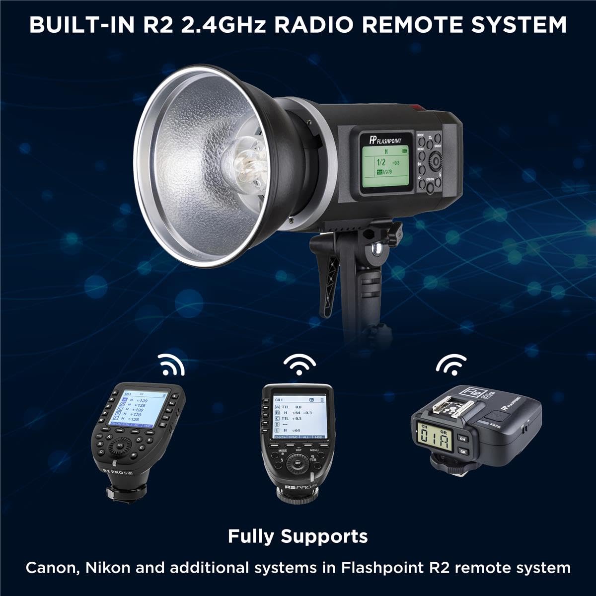 Flashpoint Xplor 600 Hss Outdoor Battery Powered Studio Flash Strobe Monolight W/Built-In R2 2.4Ghz Radio Remote System, Bowens