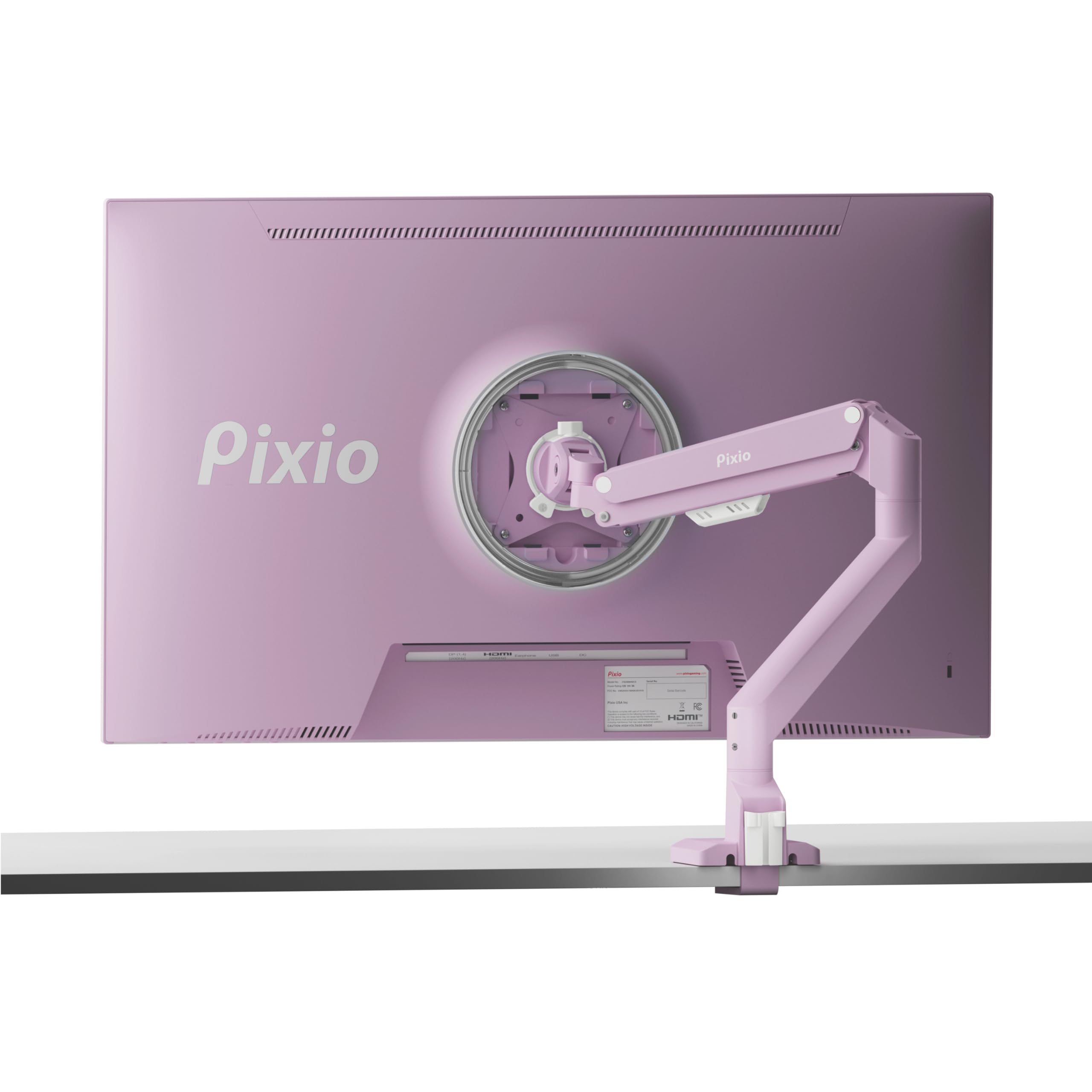 Pixio Ps1S Wave Pink Single Monitor Arm Stand Desk Mount   Fits Up To 32 Inches Monitors And Up To 19.8Lbs. Vesa Compatibility And Integrated Cable Management