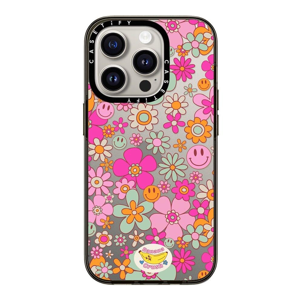 Casetify Compact Case For Iphone 15 Pro [2X Military Grade Drop Tested / 4Ft Drop Protection]   Groovy Pattern Clear   Clear Bla