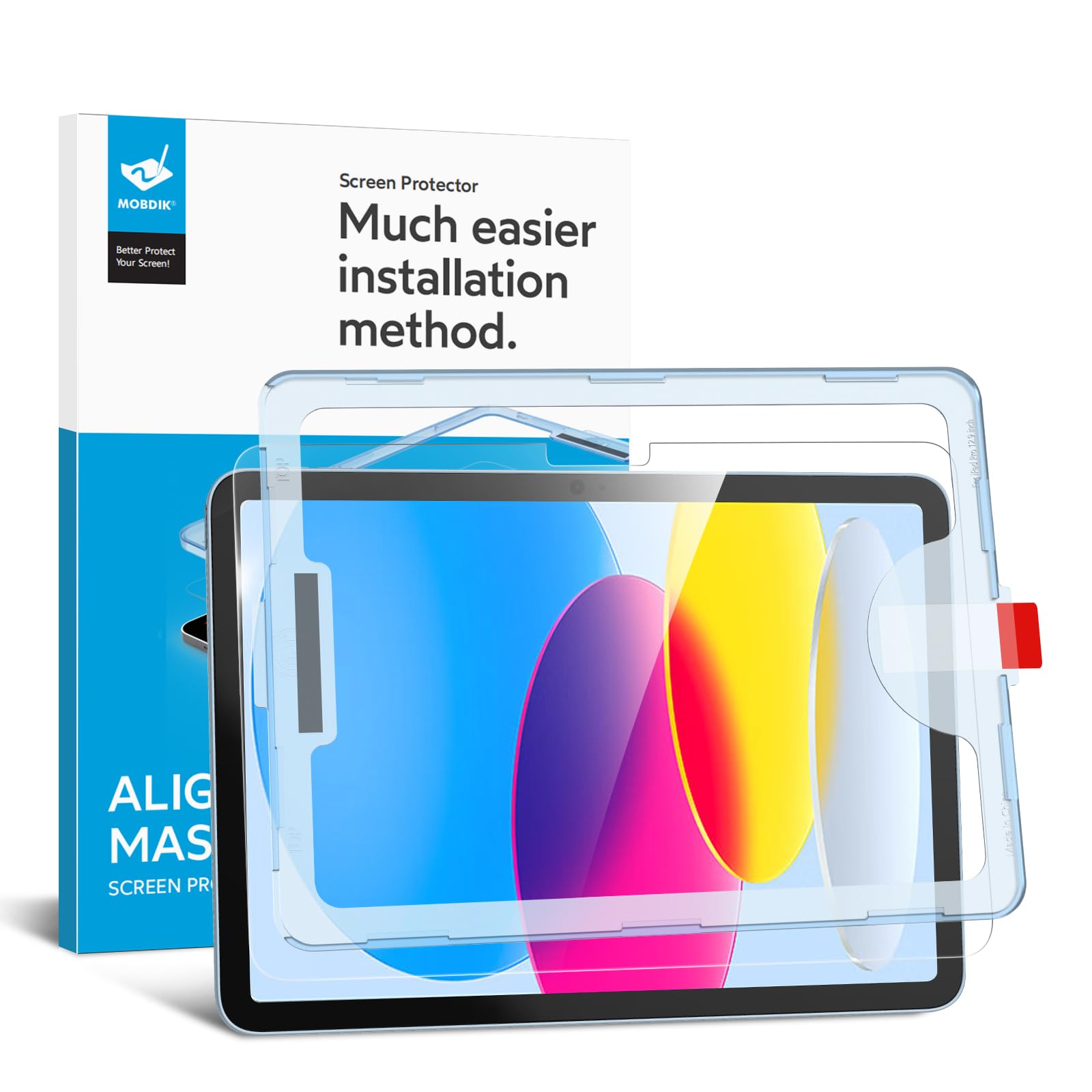 Mobdik Tempered Glass Screen Protector Compatible With Ipad 10Th Generation 10.9 Inch (2022) [Ultra Clear] [Anti Scratch] [Case