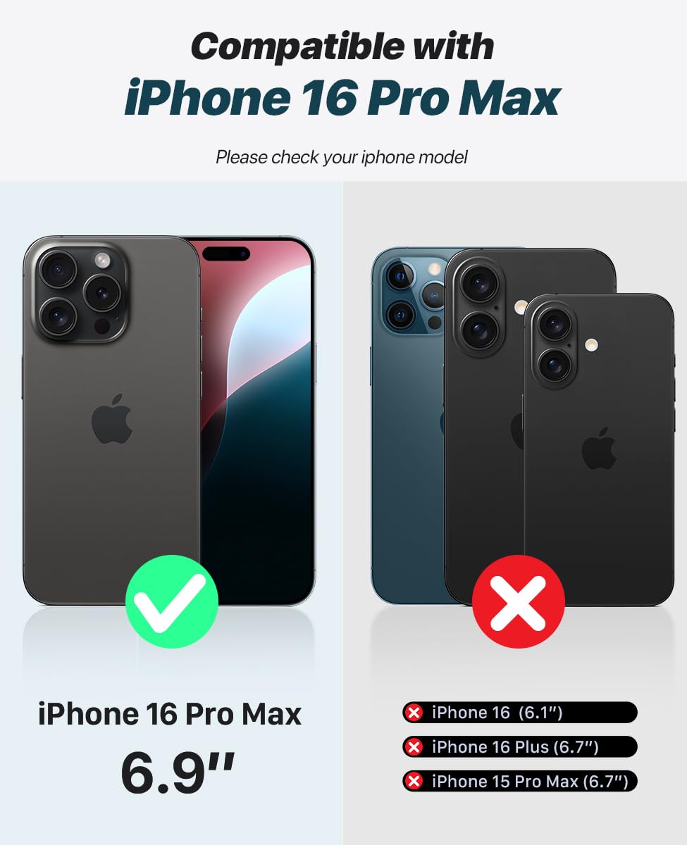 Ocase For Iphone 16 Pro Max Case Detachable Wallet Case With Card Holder, [2 In 1] Pu Leather Flip Folio Case With Rfid Blocking