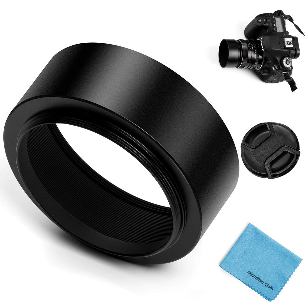 40.5Mm Metal Standard Screw In Standard Lens Hood Sunshade With Centre Pinch Lens Cap For Canon Nikon Sony Pentax Olympus Fuji S