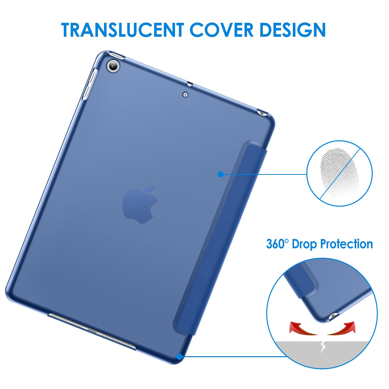 Jetech Case For Ipad (9.7-Inch, 2018/2017 Model, 6Th/5Th Generation), Smart Cover Auto Wake/Sleep (Navy)