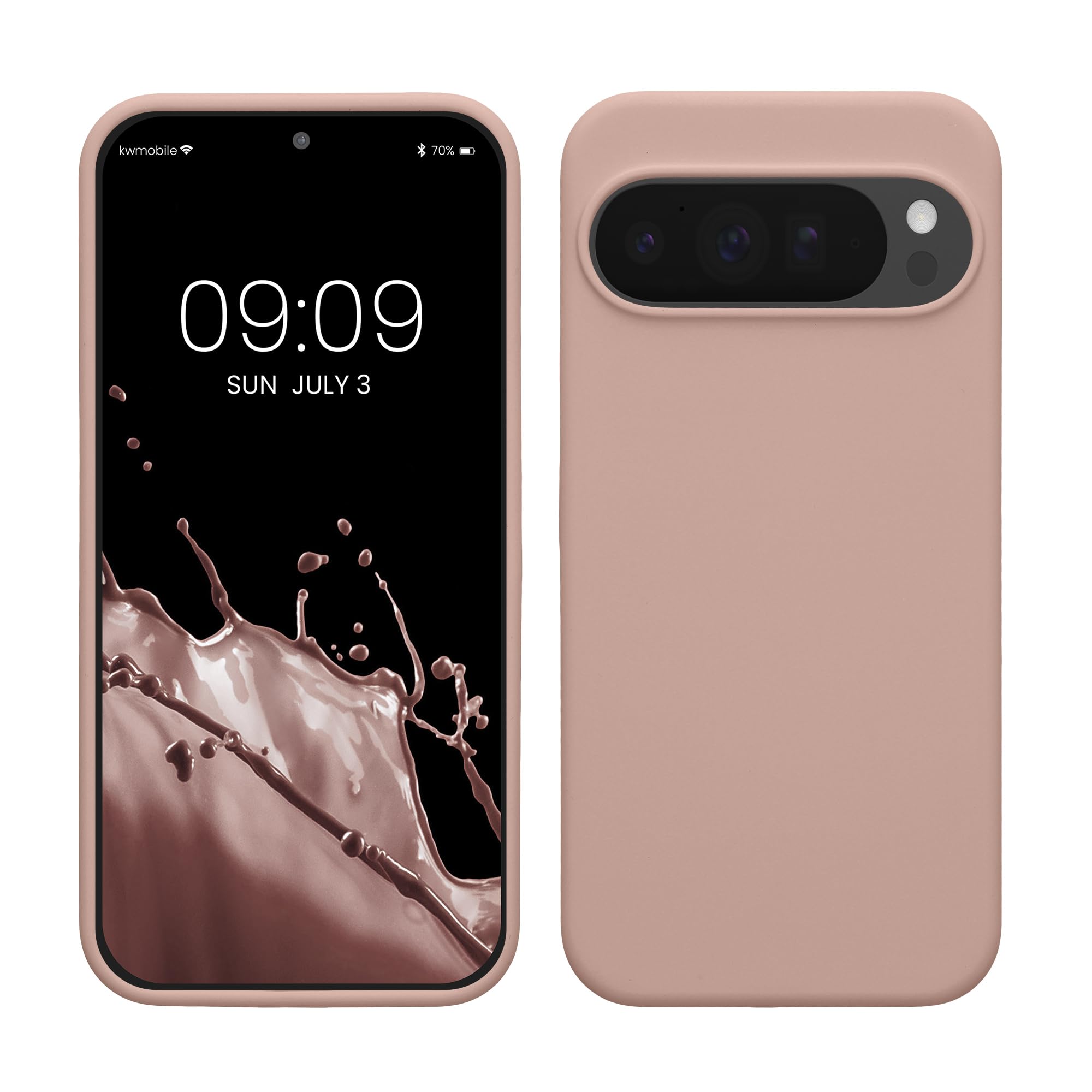 kwmobile Case Compatible with Google Pixel 10 Pro XL Case - TPU Silicone Phone Cover with Soft Finish - Antique Pink Matte