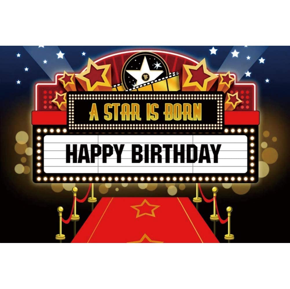 Oerju 10X6.5Ft Movie A Star Is Born Photography Backdrop Shinny Red Carpet Awards Night Ceremony Photo Booth Background Event De