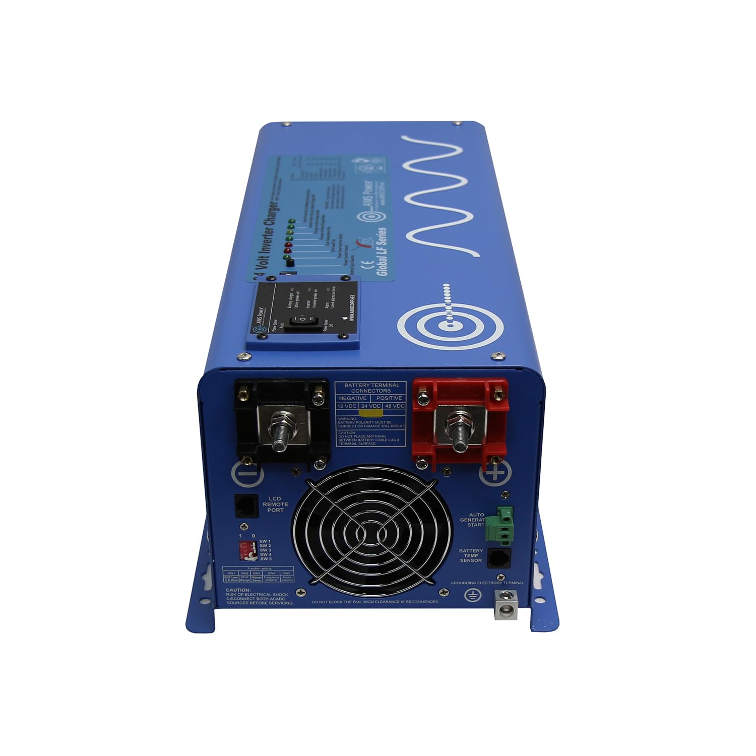 Aims Power Picoglf20W24V120Vr Pure Sine Inverter Charger, 2000 Watts Continuous Power Output, 6000 Watts Surge Rating, 24V, Batt