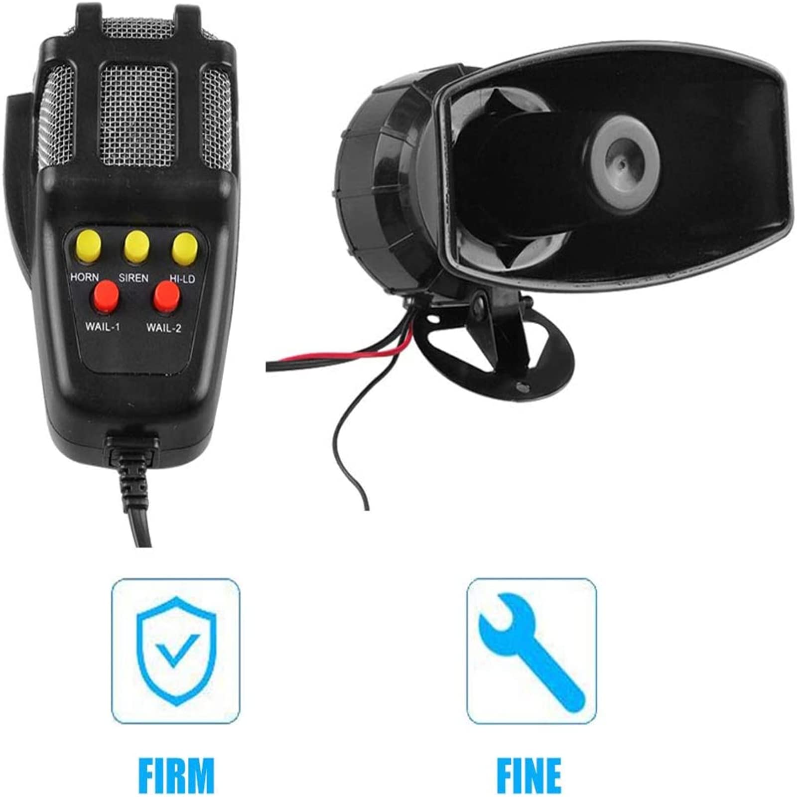 Rulline 5 Tone Sound Car Siren Vehicle Horn With Mic Pa Speaker System Emergency Sound Amplifier   60W Electric Ambulance/Horn H