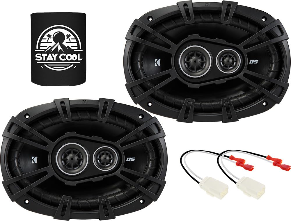 KICKER Speakers 6x9 inch for Jeep Renegade 2015-2020 Upgrade Kit - Pair of DS Series with Harness, Car Audio Front or Rear Door 