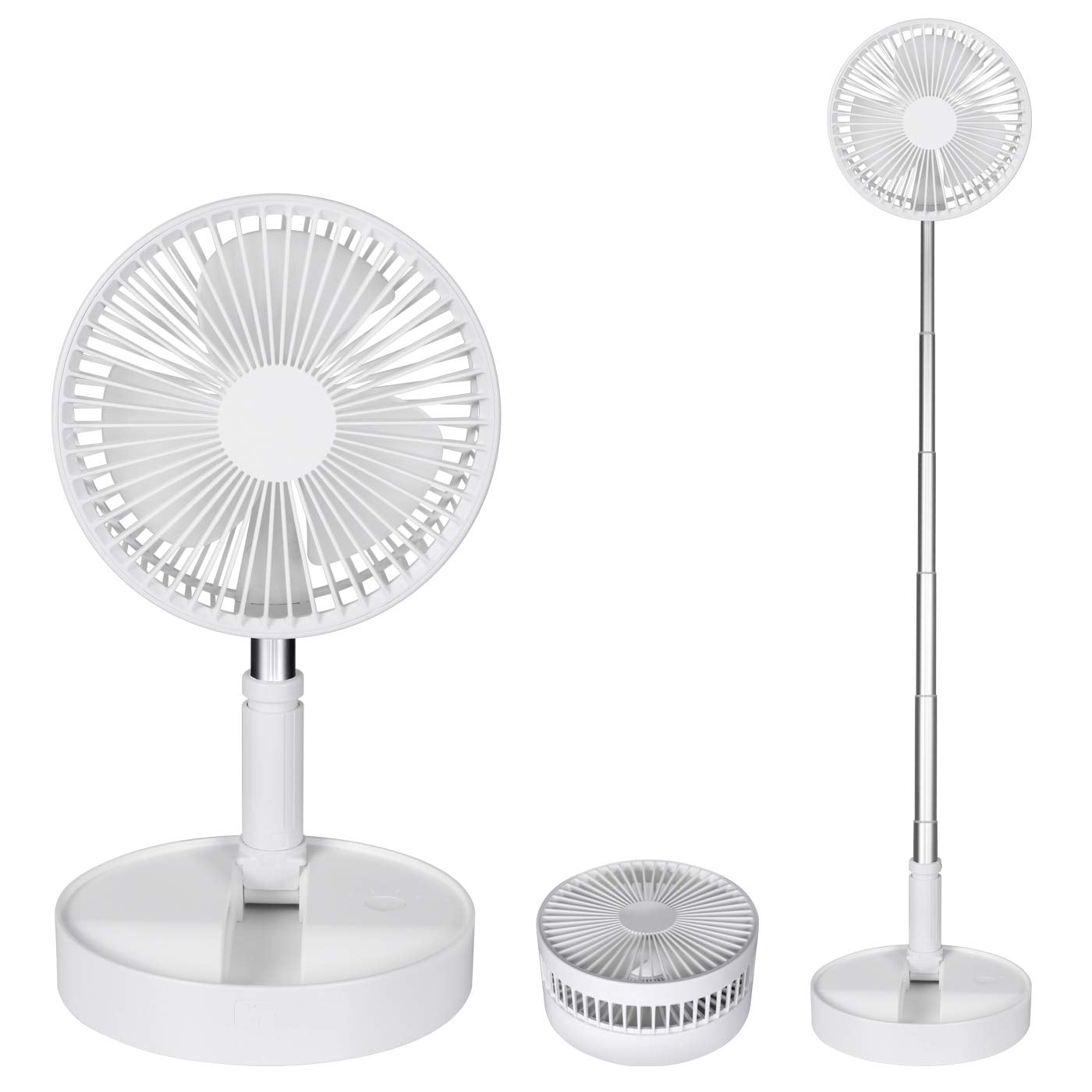 Portable Fan Rechargeable, Pedestal Fan Foldaway Standing Fan Desk And Floor Fan Wireless With 7200Mah Battery Operated Standing