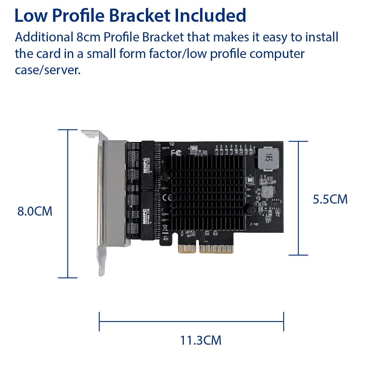 Io Crest Quad 2.5 Gigabit Ethernet Pci Express Pci E Network Interface Card 10/100/1000/25000 Mbps Rj45 Lan Realtek Rtl8125 Chip