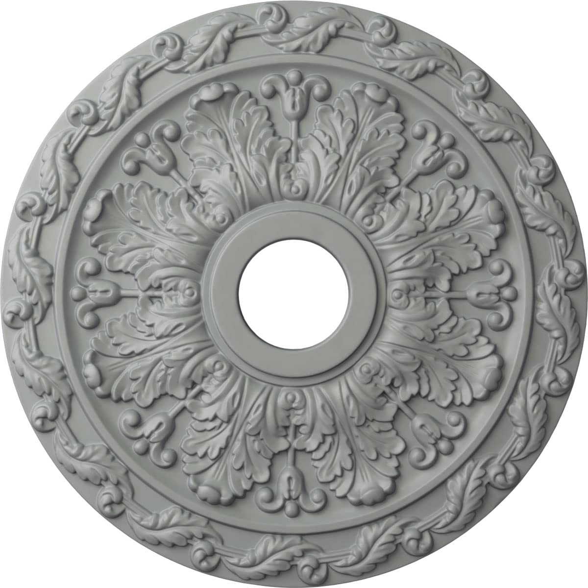 Ekena Millwork Cm19Sp Spring Leaf Ceiling Medallion, 19 7/8''Od X 3 5/8''Id X 1 1/4''P, Factory Primed