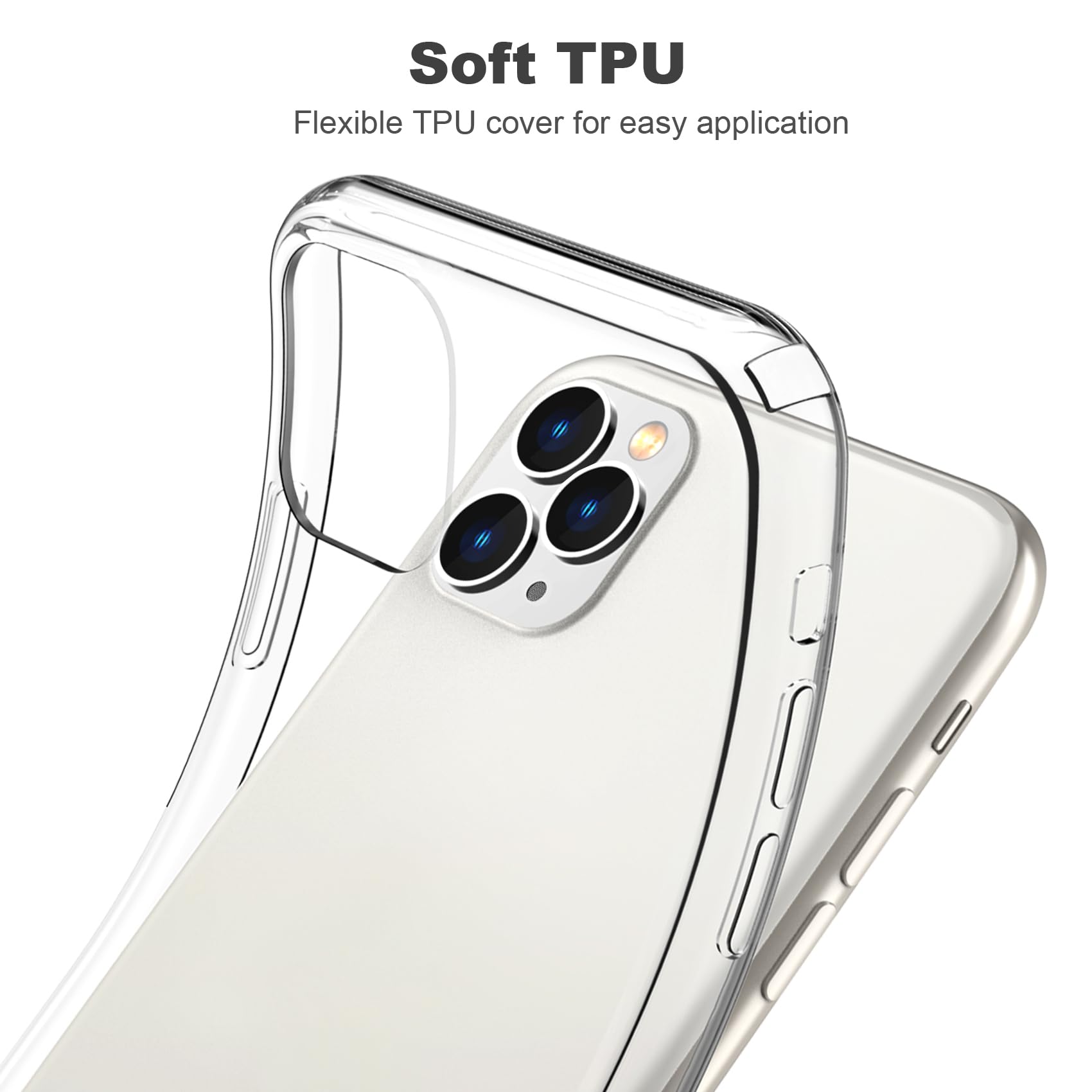 Jjgoo Compatible With Iphone 11 Pro Case Clear, Transparent Soft Shockproof Protective Slim Thin Bumper Cover Phone Case  5.8Inc