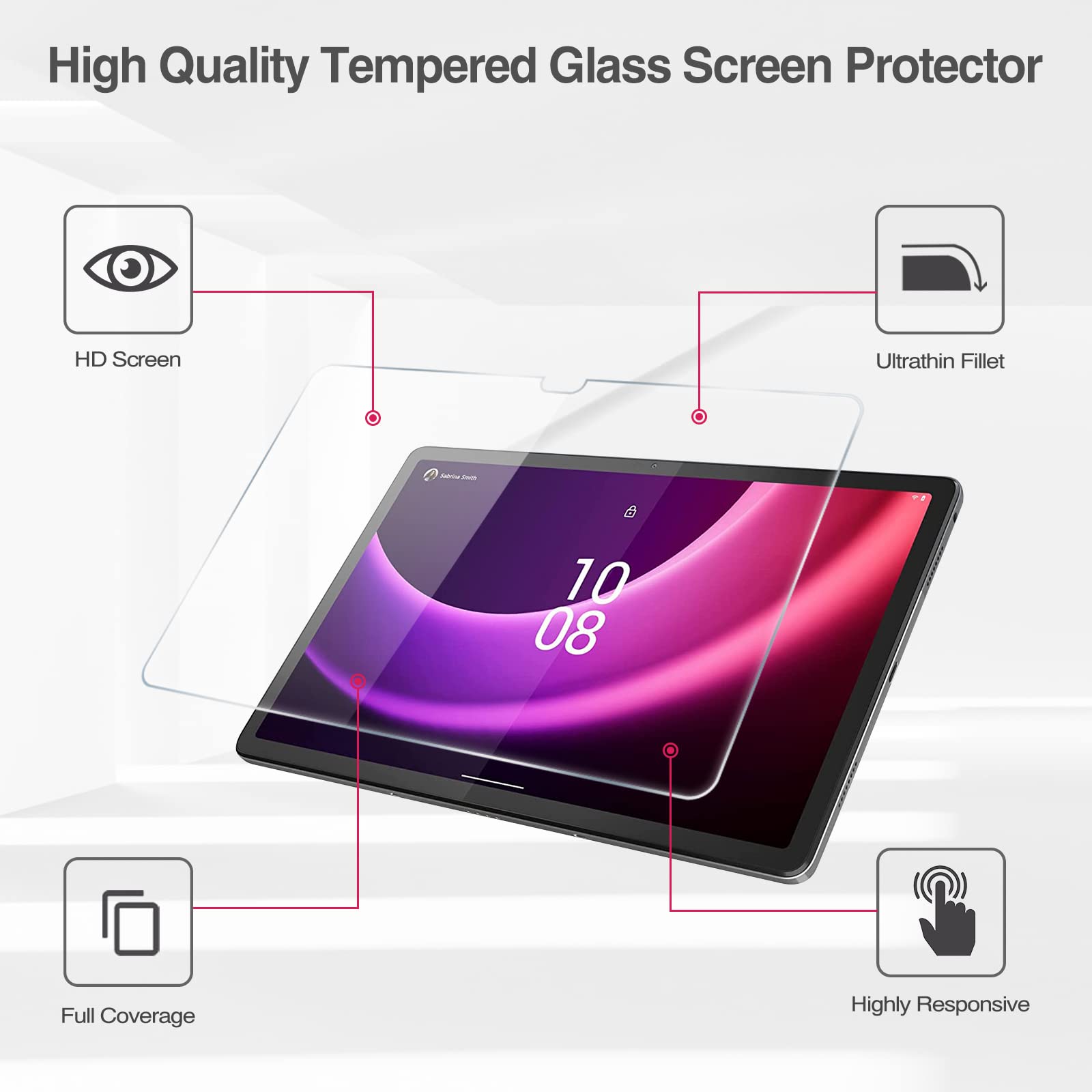 Procase 2 Pack Screen Protector For Lenovo Tab P11 2Nd Gen 2023 11.5 Inch (Tb 350Fu/Tb 350Xc),Tempered Glass Transparency 9H Scr