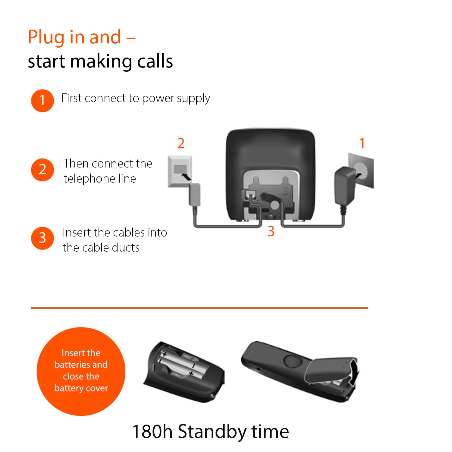 Gigaset E295A   Cordless Big Button Phone   Made In Germany   Big 2� Display   Extra Large Keys And Easy Usability   Call Blocker   Phonebook Up To 100 Contacts, Black