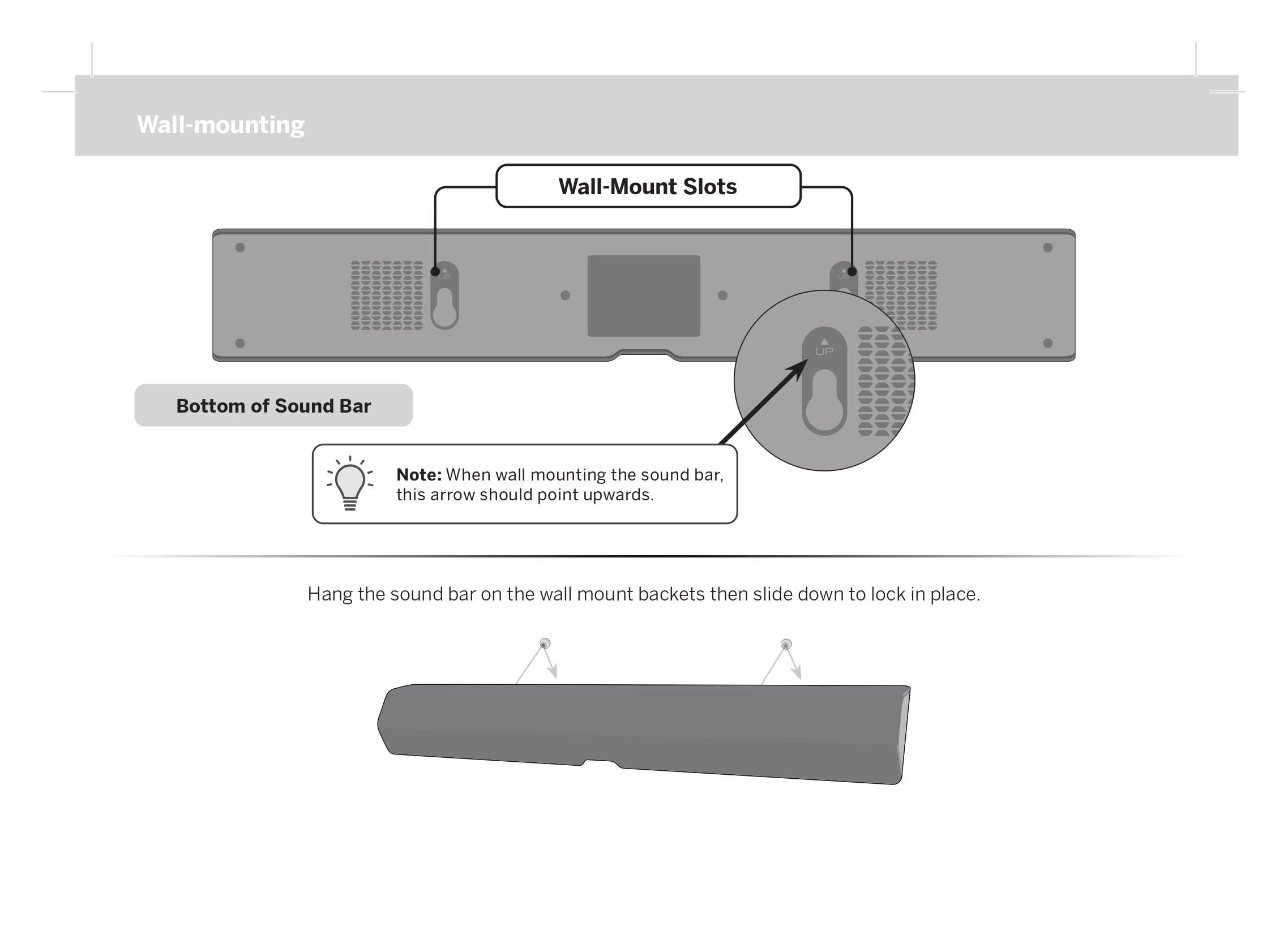 Amtone Oem Replacement Wall Mount Set For Vizio Soundbar M21D H8 V21D J8 M21D H8R (1101 0007883), Bracket Screw Not Included