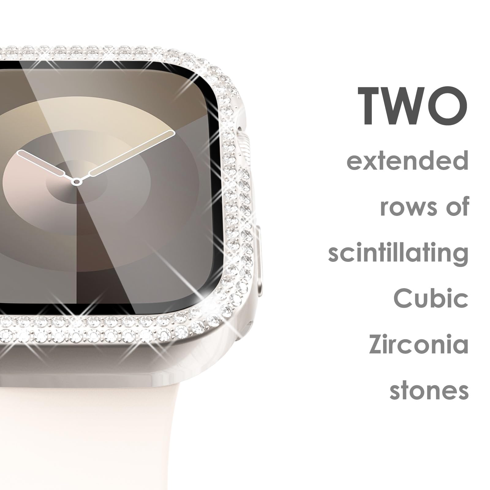 Surace 41Mm Case Compatible With Apple Watch Series 9 Series 8 Series 7 Case With Screen Protector, Bling Diamond Overall Protec