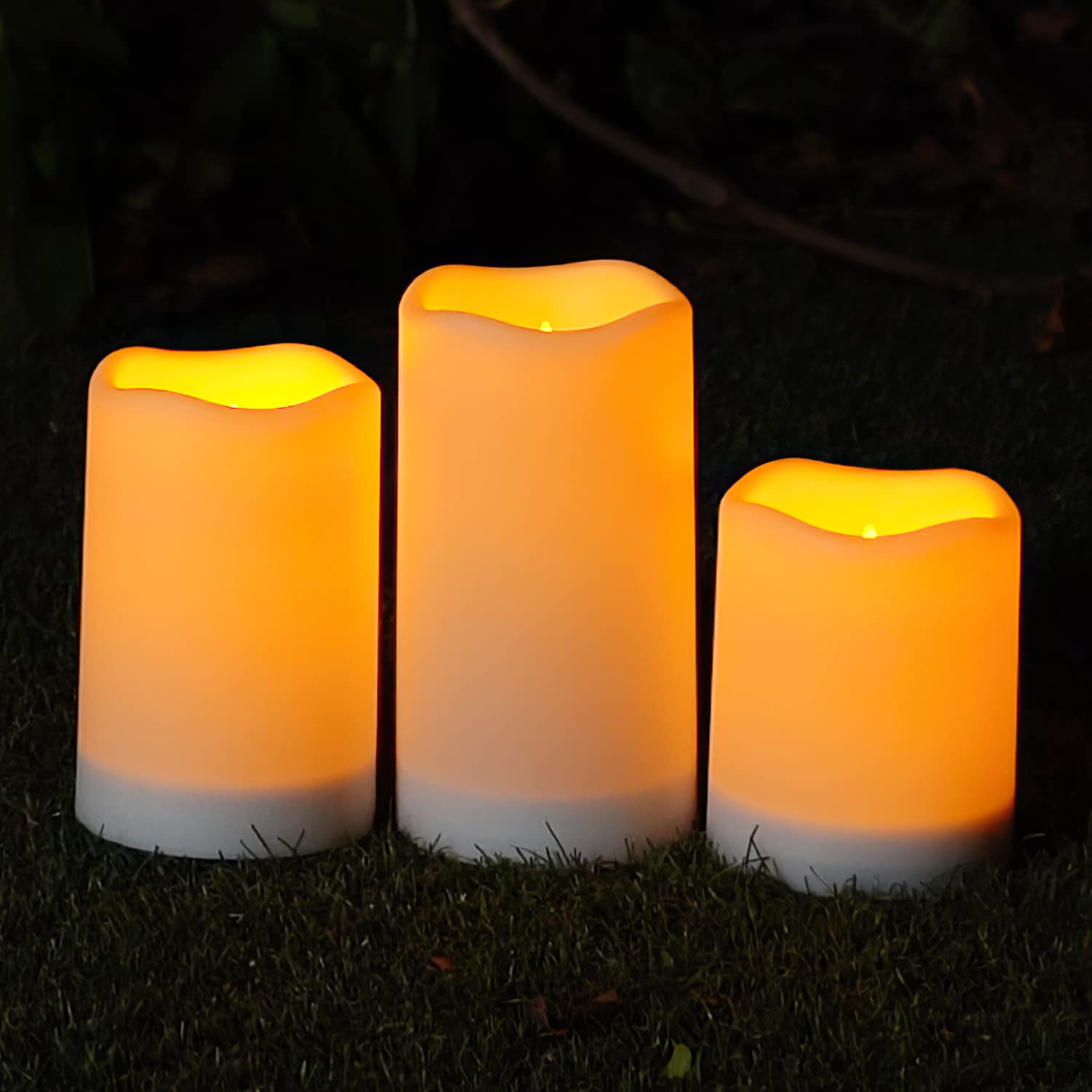 Homemory Solar Powered Candles Outdoor Waterproof, Flickering Glow, Rechargeable Candles, Solar Powered Candles For Outside, Lan
