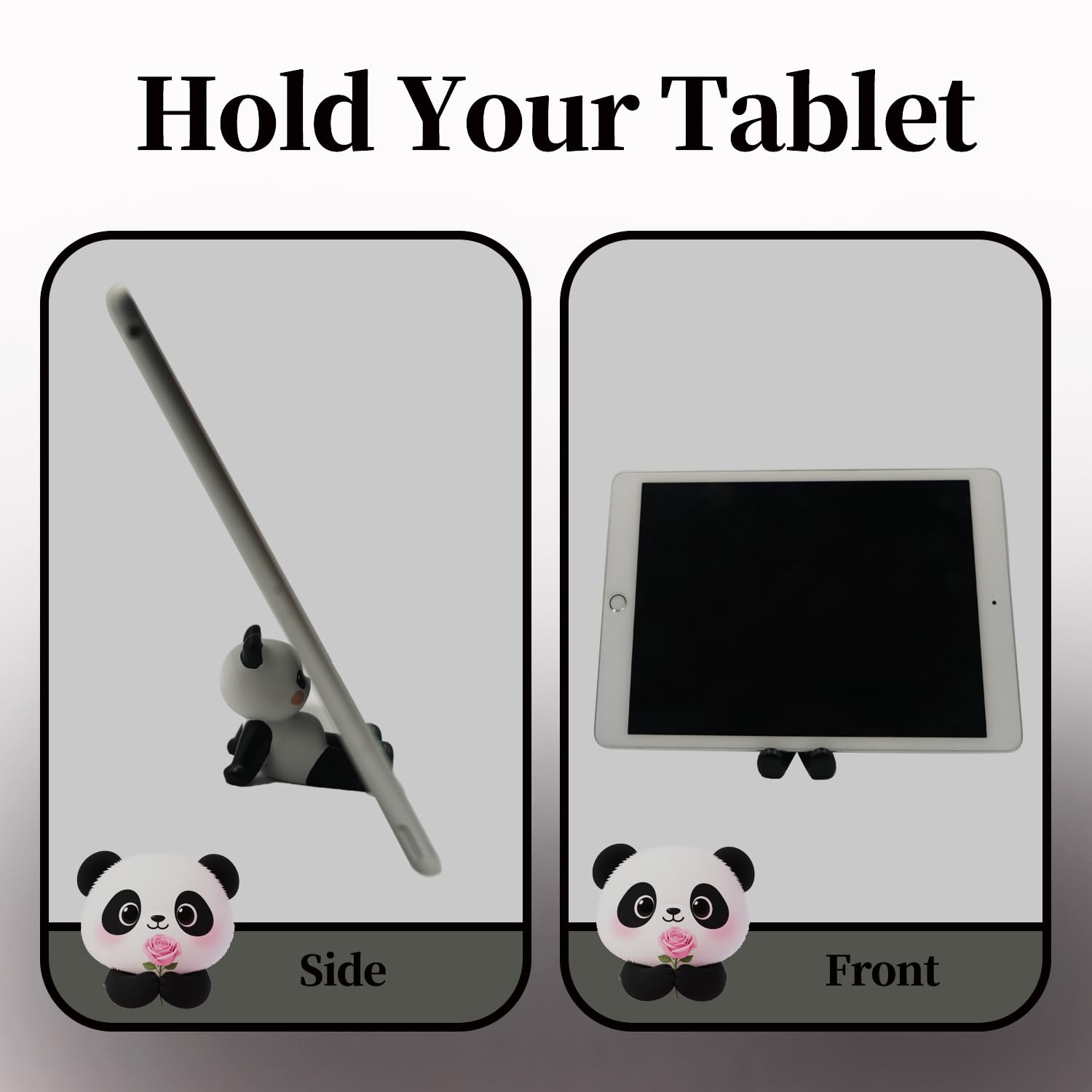 Meroqeel Cartoon Panda Sitting Cell Phone Stand For Desk, Cute Statue Phone Holder For Lovely Women Girls, Desktop Animal Figuri